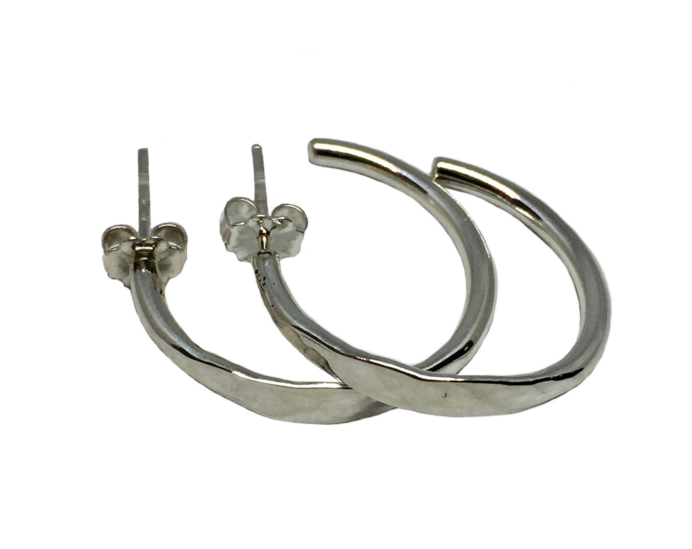 Sterling silver hoop earrings by Karyn Chopik | Effusion Art gallery + Cast Glass Studio, Invermere BC