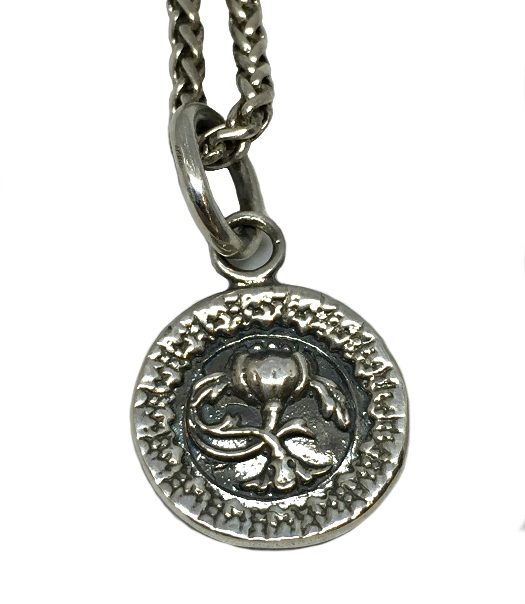 Sterling silver flower pendant by Karyn Chopik | Effusion Art gallery + Cast Glass Studio, Invermere BC