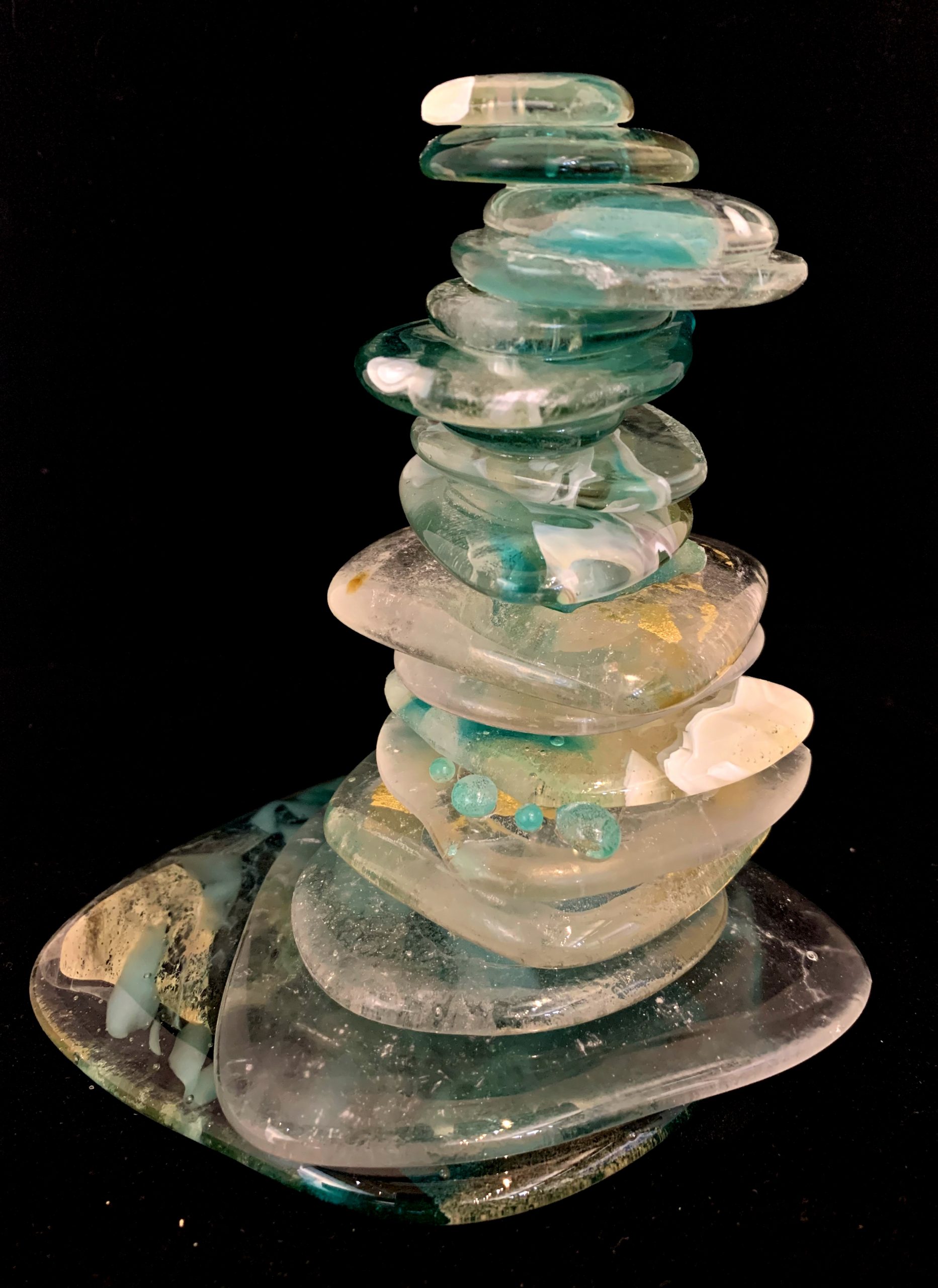 Cast Glass Cairn Sculpture #53 by Heather Cuell | Effusion Art Gallery + Cast Glass Studio, Invermere BC