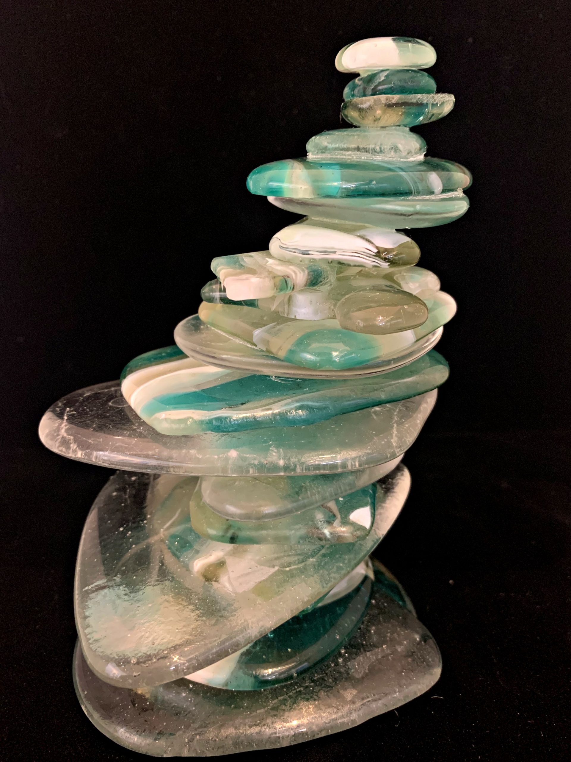 Cast Glass Cairn Sculpture #55 by Heather Cuell | Effusion Art Gallery + Cast Glass Studio, Invermere BC