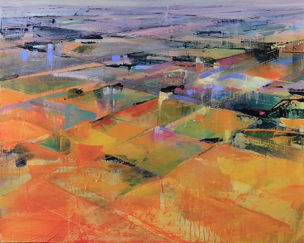 Evening Aglow, acrylic landscape painting by Verne Busby | Effusion Art Gallery + Glass Studio, Invermere BC