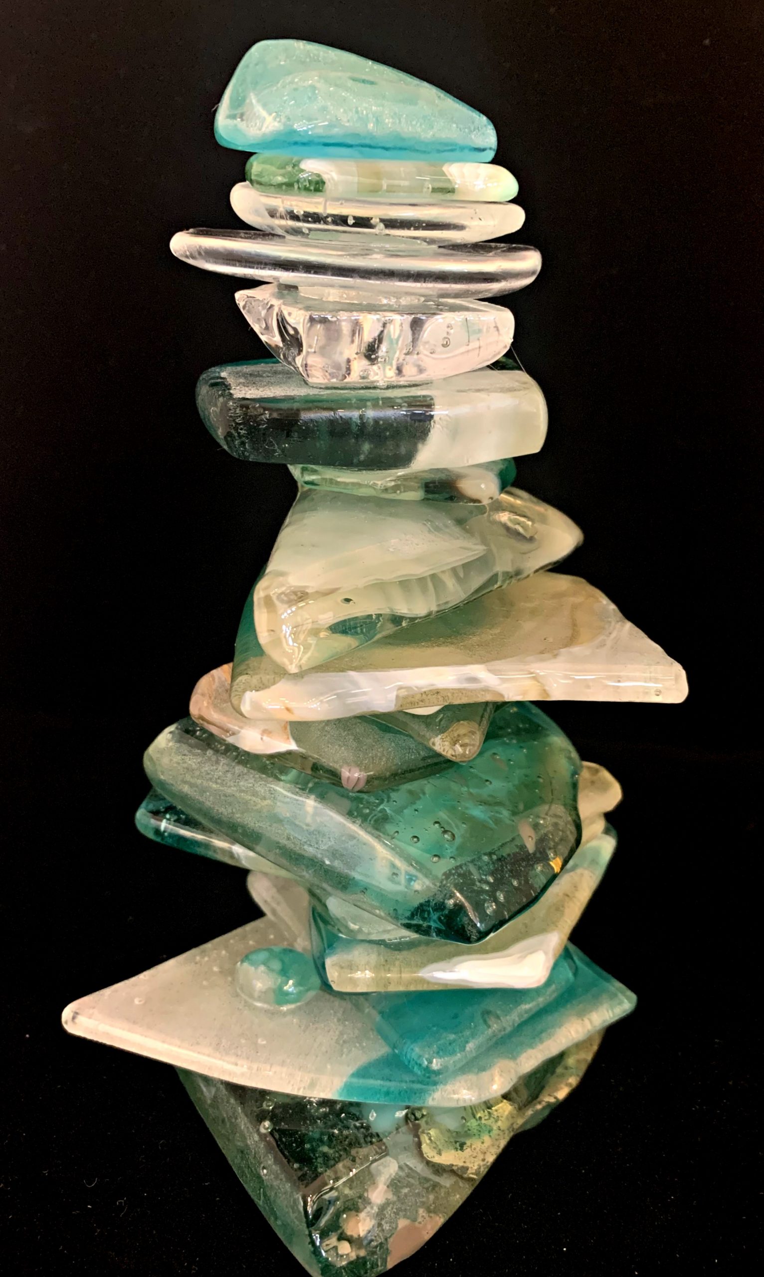 Cast Glass Cairn Sculpture #58 by Heather Cuell | Effusion Art Gallery + Cast Glass Studio, Invermere BC