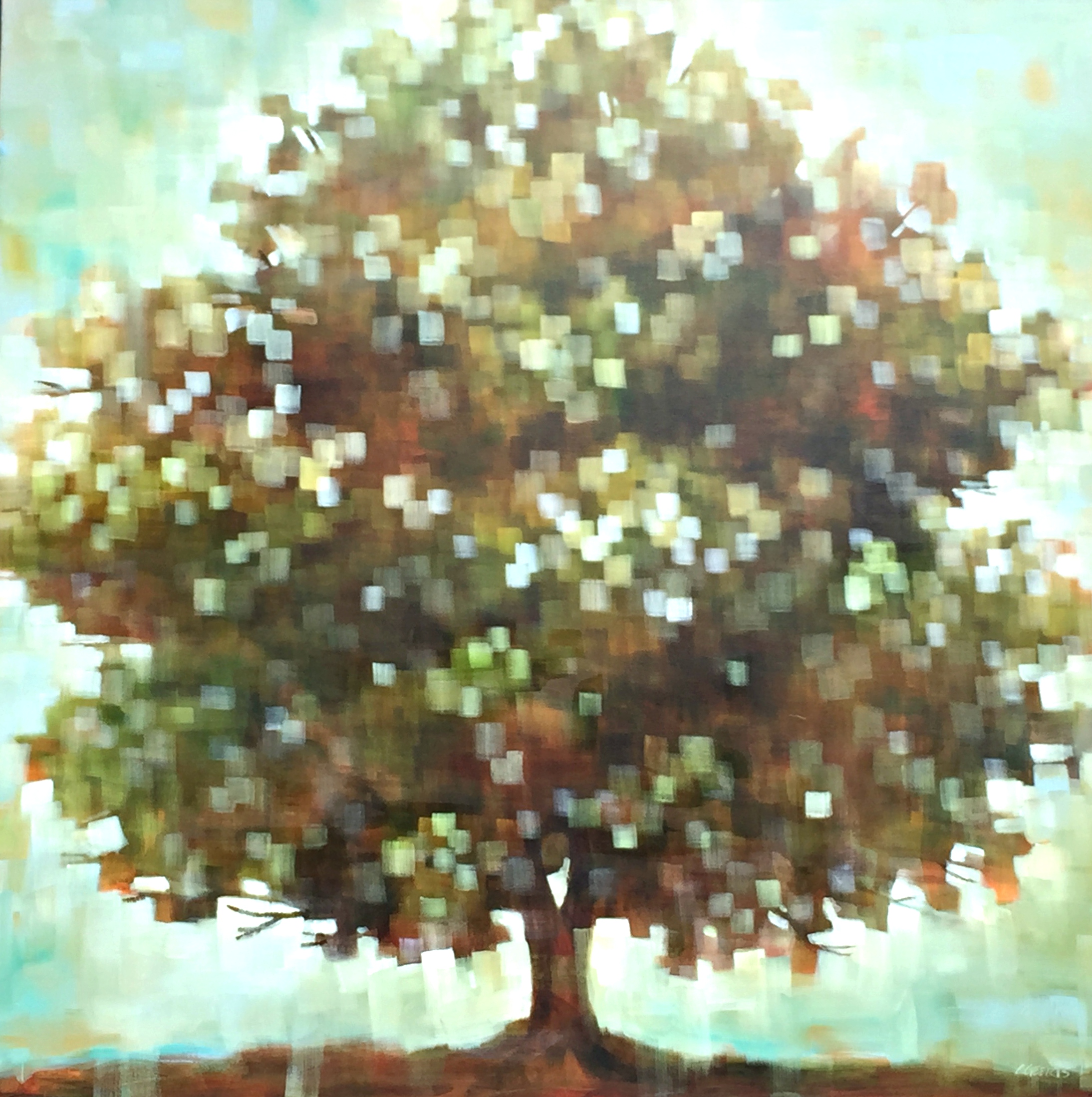 Ease, acrylic tree painting by Connie Geerts | Effusion Art Gallery + Glass Studio, Invermere BC