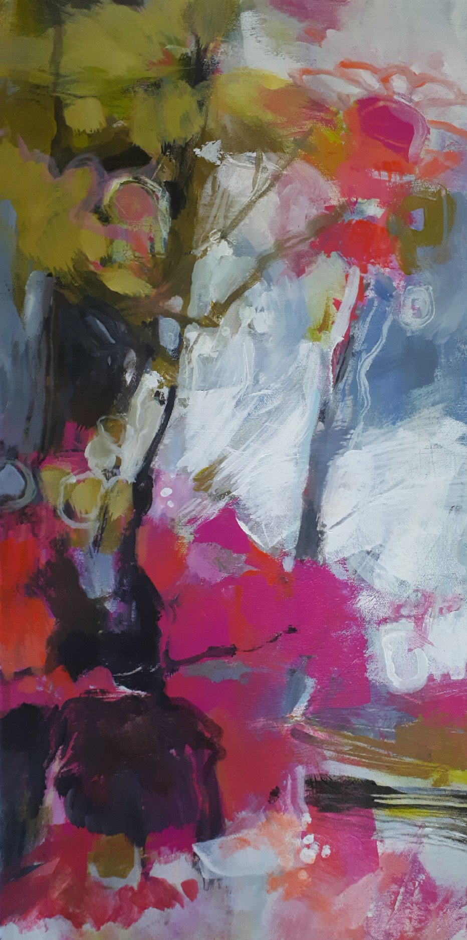 Joy!, acrylic flower painting by Becky Holuk | Effusion Art Gallery + Glass Studio, Invermere BC