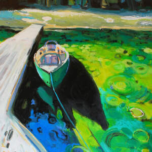 Last Day of Summer, acrylic landscape painting by Becky Holuk | Effusion Art Gallery + Glass Studio, Invermere BC