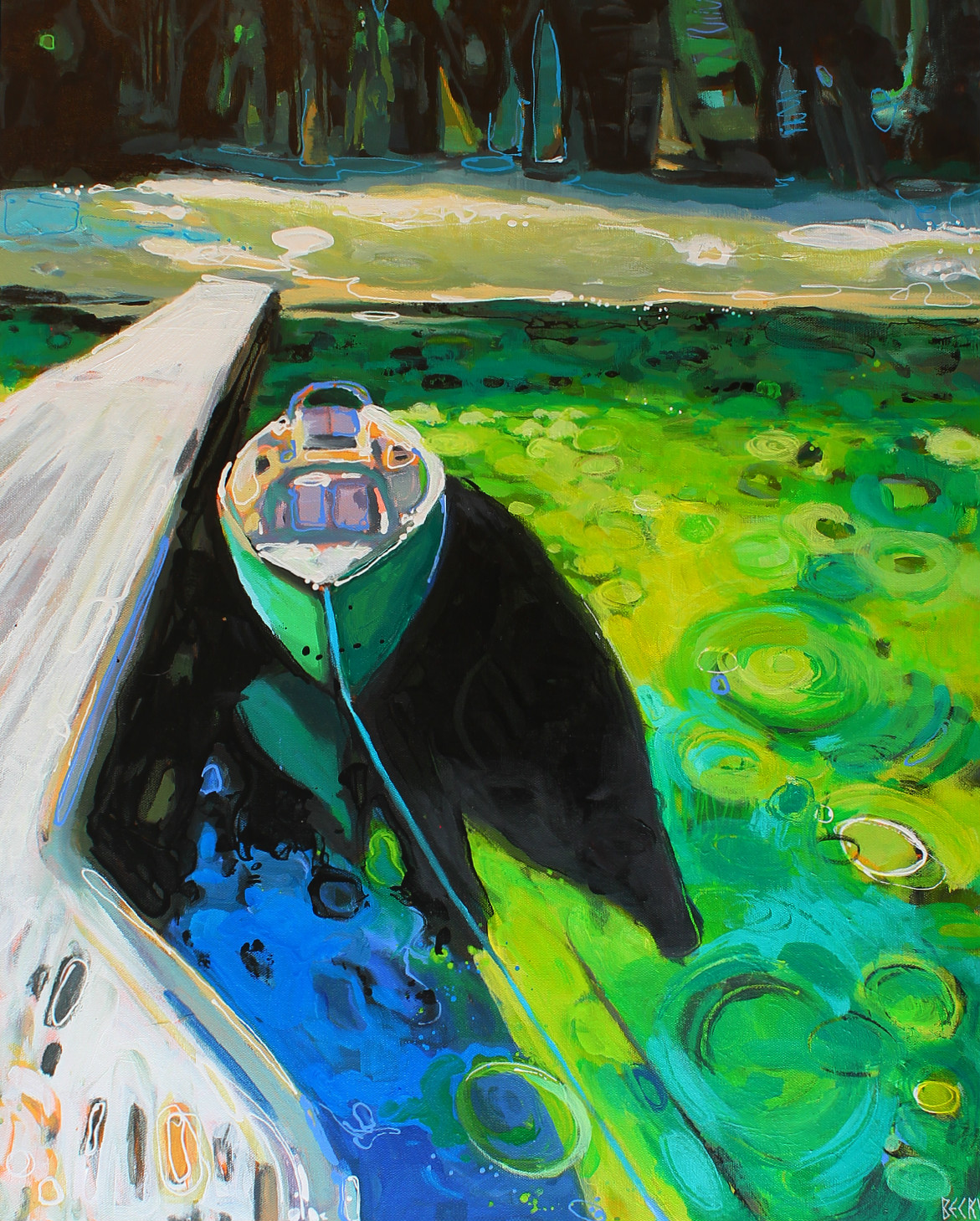 Last Day of Summer, acrylic landscape painting by Becky Holuk | Effusion Art Gallery + Glass Studio, Invermere BC