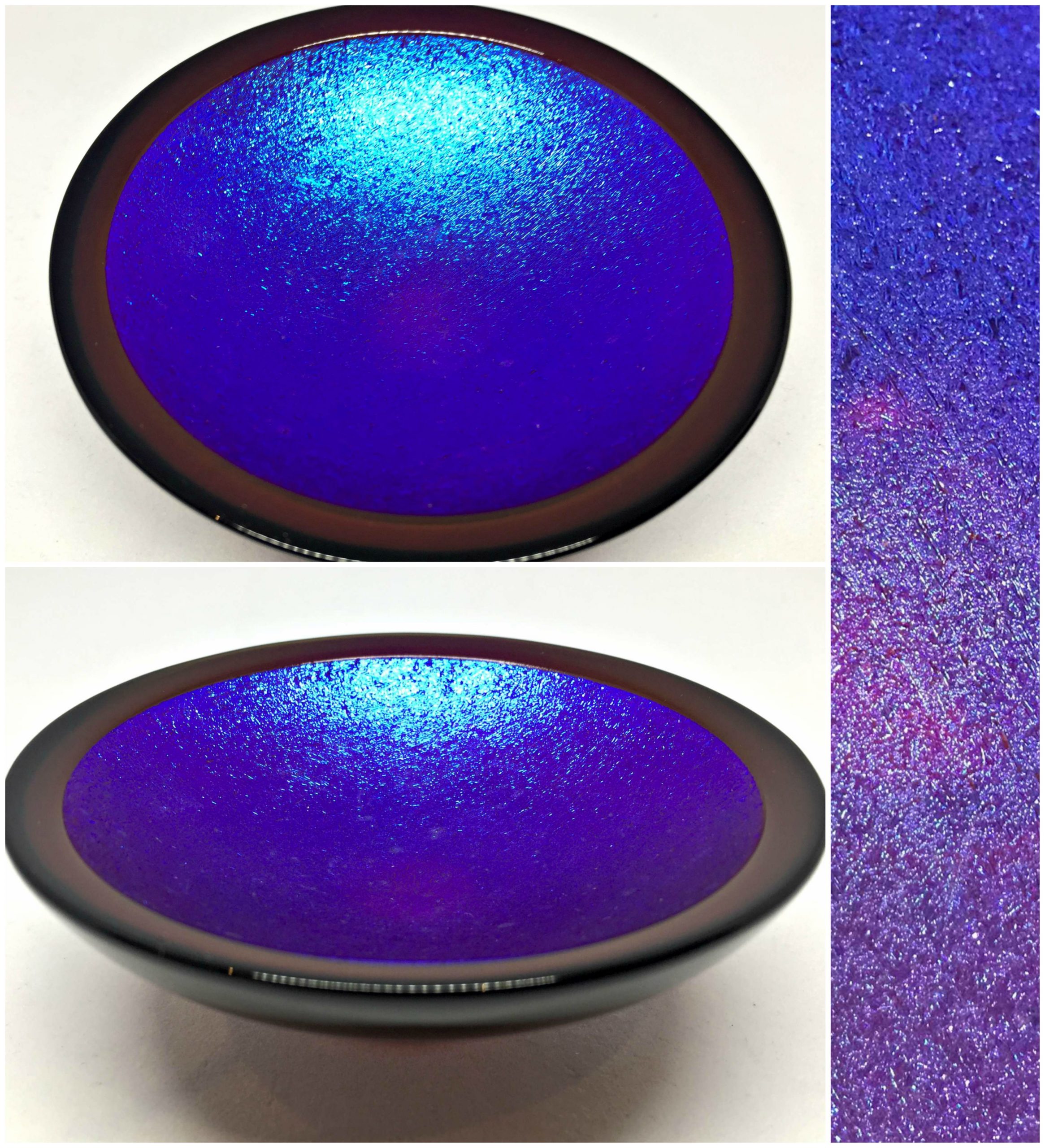 Thing of Beauty 3223, one-of-a-kind multichrome dichroic glass bowl by Jo Ludwig | Effusion Art Gallery + Glass Studio, Invermere BC