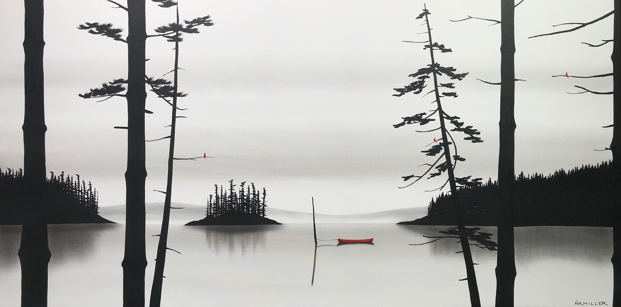 Taking the Next Exit, mixed media Canadian landscape painting by Natasha Miller | Effusion Art Gallery + Glass Studio, Invermere BC