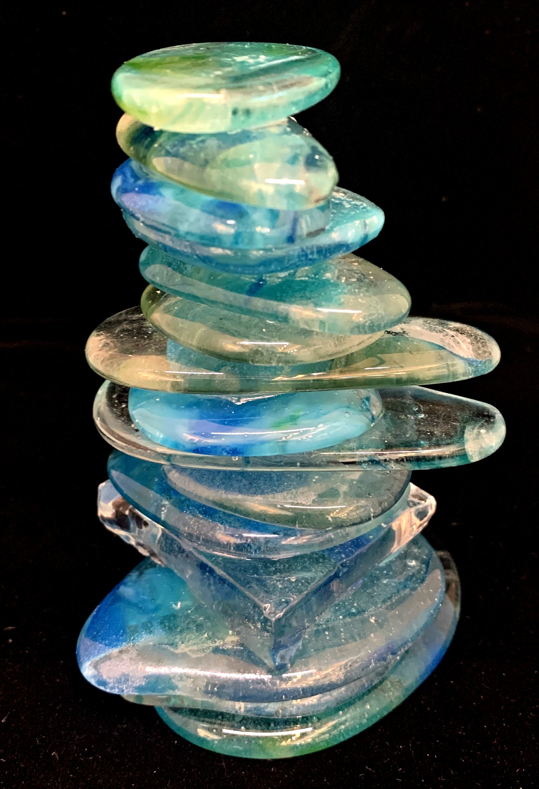 Rocky Mountain Cairn 67, cast glass sculpture by Heather Cuell | Effusion Art Gallery + Cast Glass Studio, Invermere BC