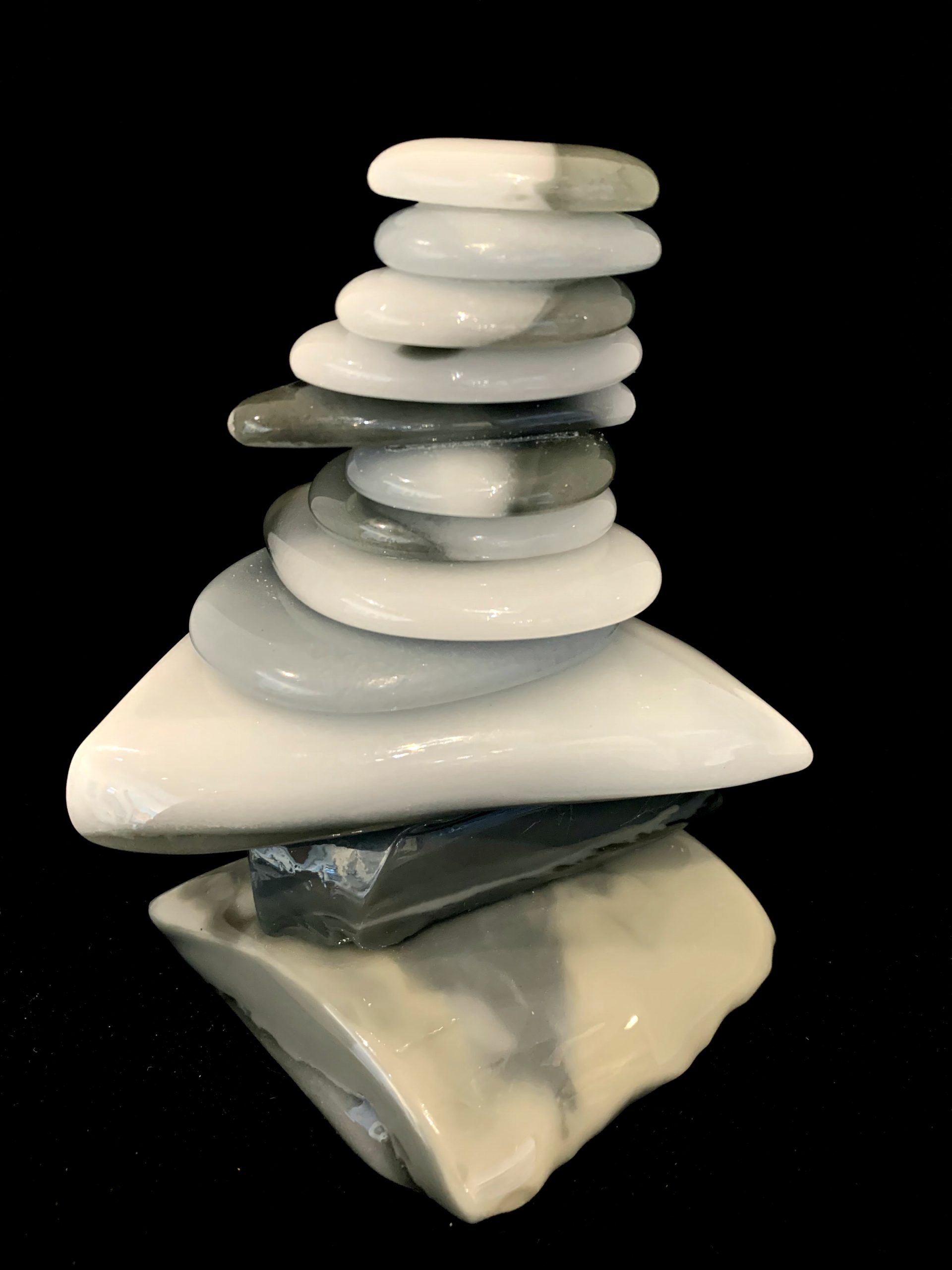 Rocky Mountain Cairn 72, cast glass sculpture by Heather Cuell | Effusion Art Gallery + Cast Glass Studio, Invermere BC