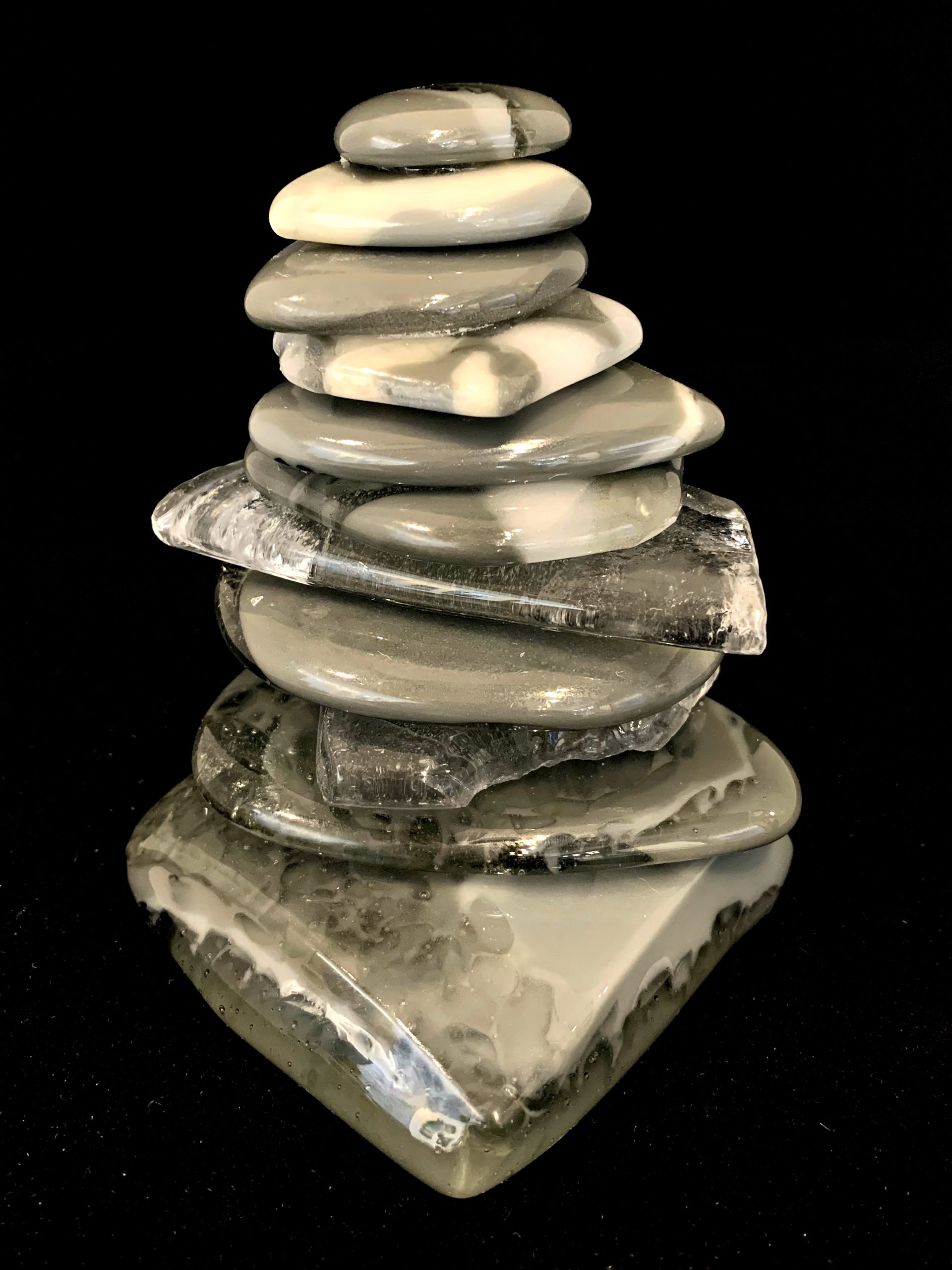 Rocky Mountain Cairn 73, cast glass sculpture by Heather Cuell | Effusion Art Gallery + Cast Glass Studio, Invermere BC