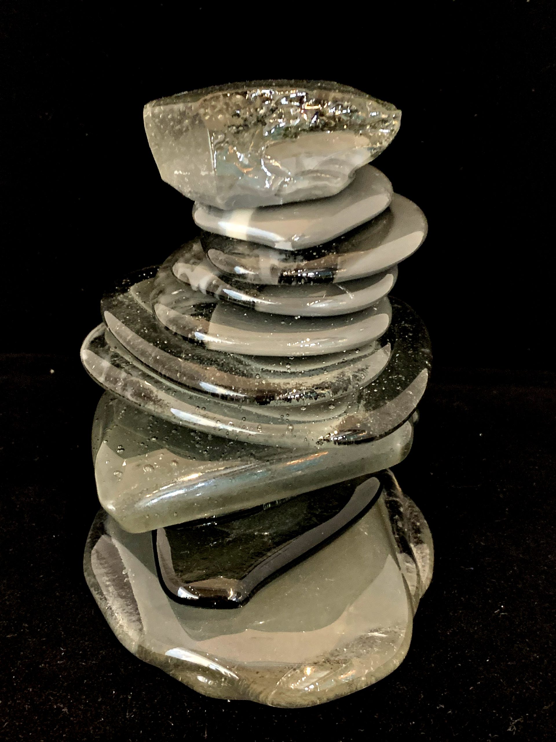 One -of-a-kind cast glass Rocky Mountain Cairn 69 sculpture by Heather Cuell | Effusion Art Gallery + Glass Studio, Invermere BC