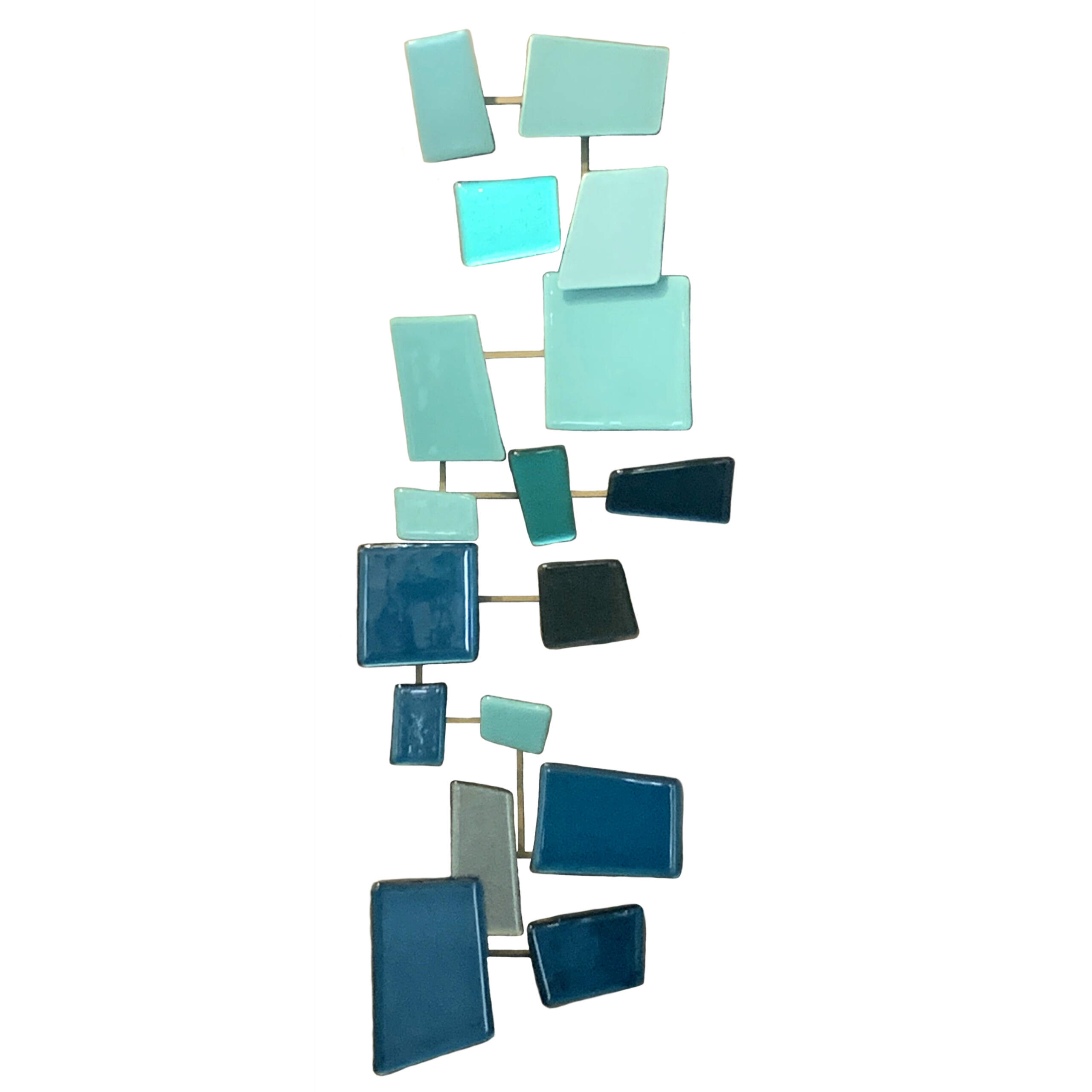 Alpine Blues, cast glass mosaic by Heather Cuell | Effusion Art Gallery + Cast Glass Studio, Invermere BC