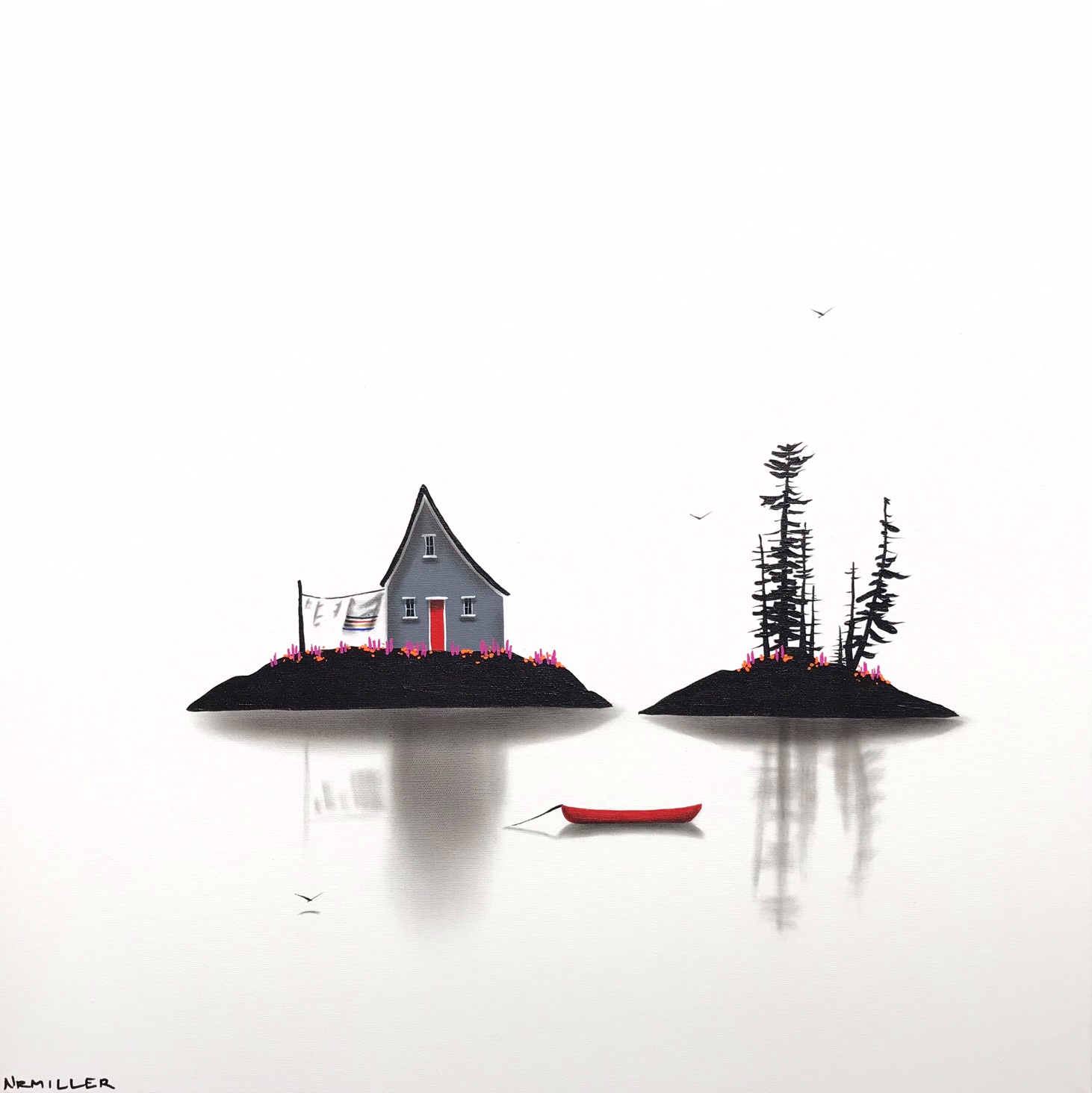 Making up for it, mixed media landscape painting by Natasha Miller | Effusion Art Gallery + Glass Studio, Invermere BC