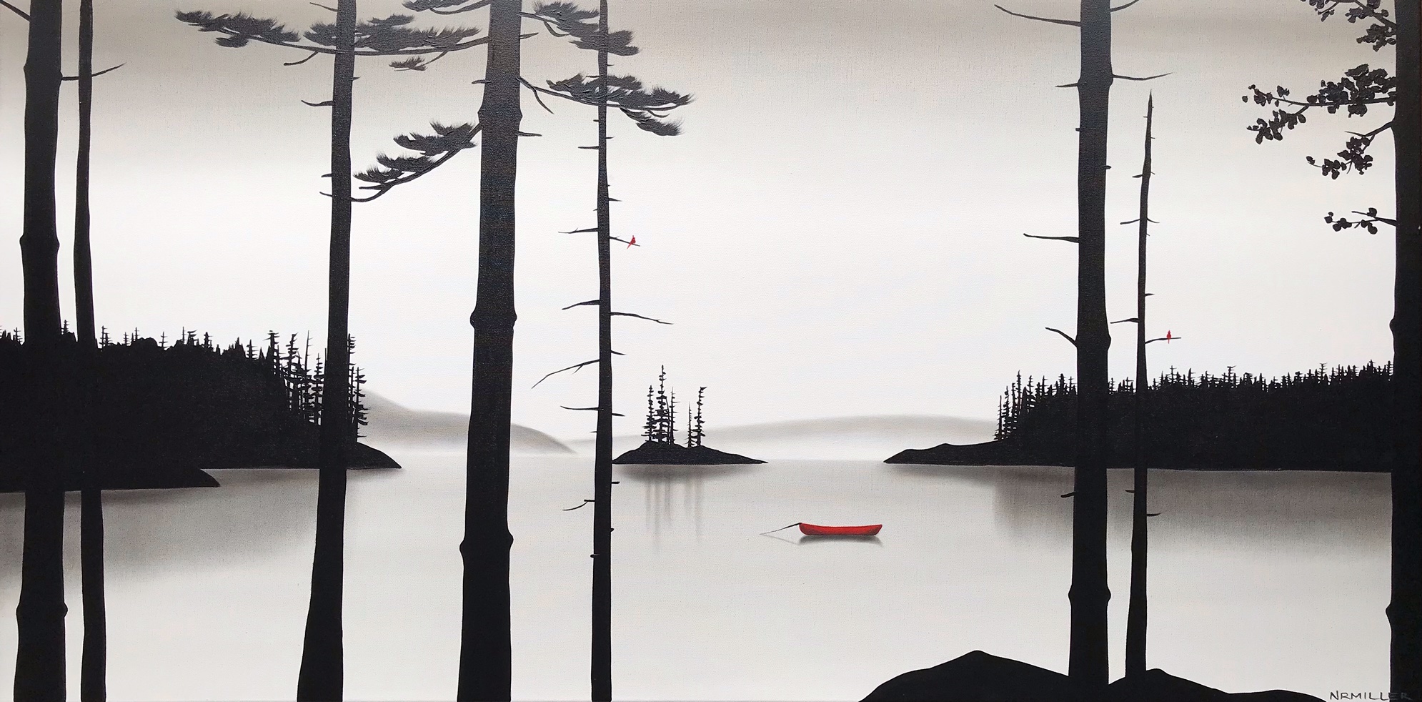 Never Have I Ever, mixed media landscape painting by Natasha Miller | Effusion Art Gallery + Glass Studio, Invermere BC