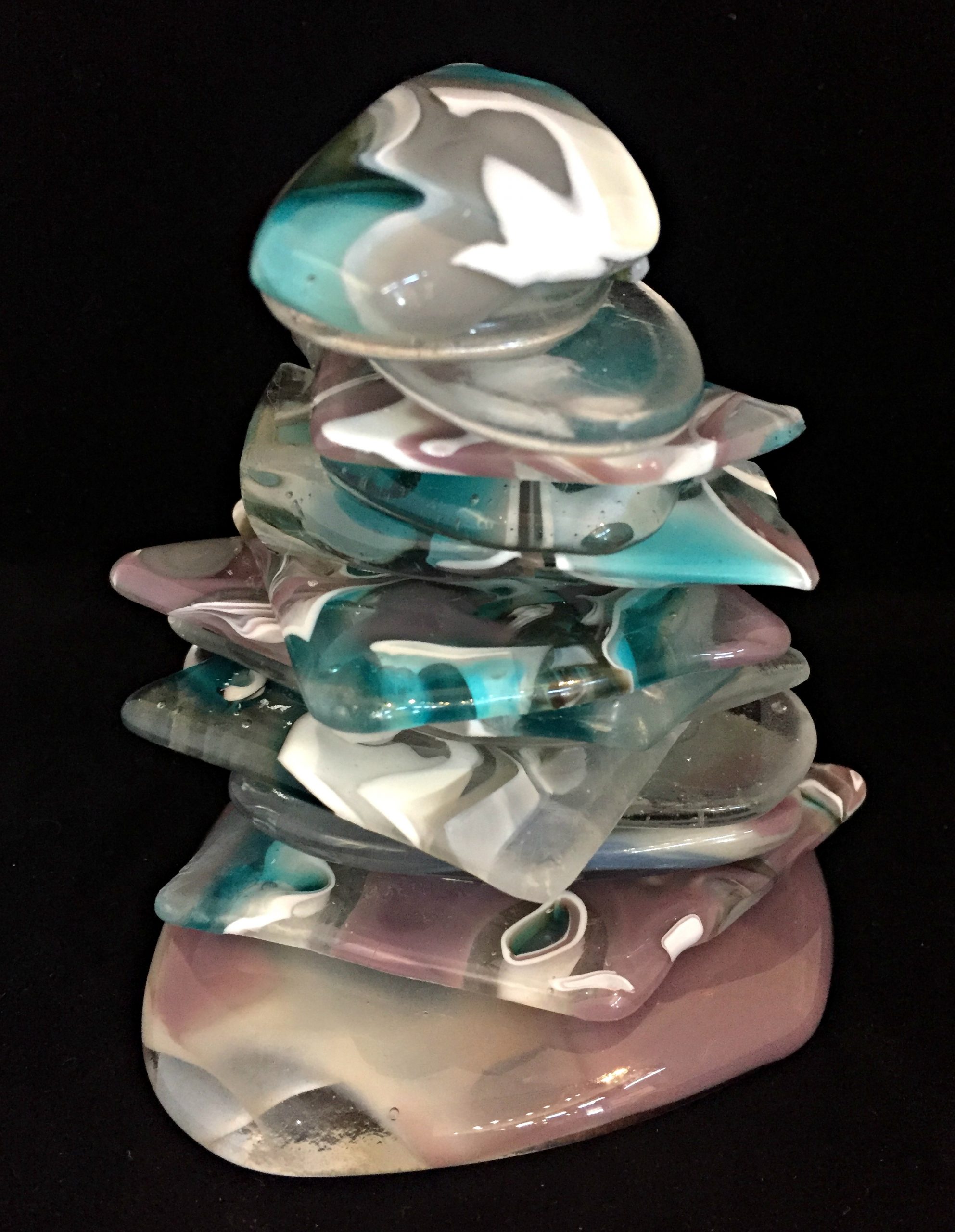 Rocky Mountain Cairn 48, cast glass sculpture by Heather Cuell | Effusion Art Gallery + Cast Glass Studio, Invermere BC