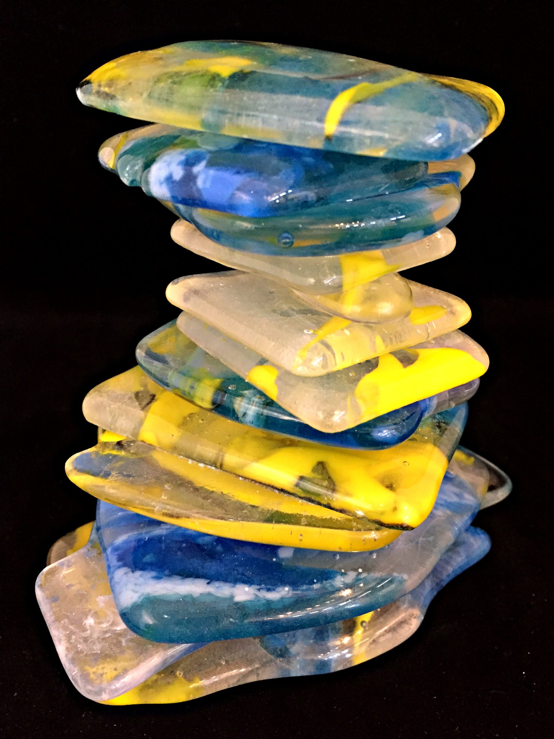Rocky Mountain Cairn 51, cast glass sculpture by Heather Cuell | Effusion Art Gallery + Cast Glass Studio, Invermere BC