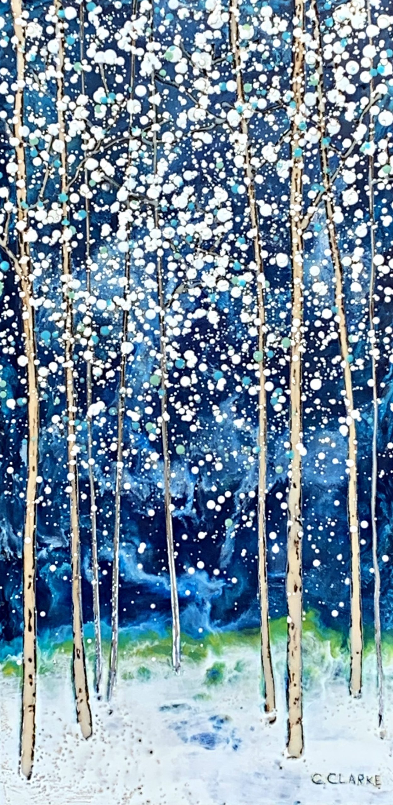 I Wasn't Ready, encaustic painting by Catharine Clarke | Effusion Art Gallery + Cast Glass Studio, Invermere BC