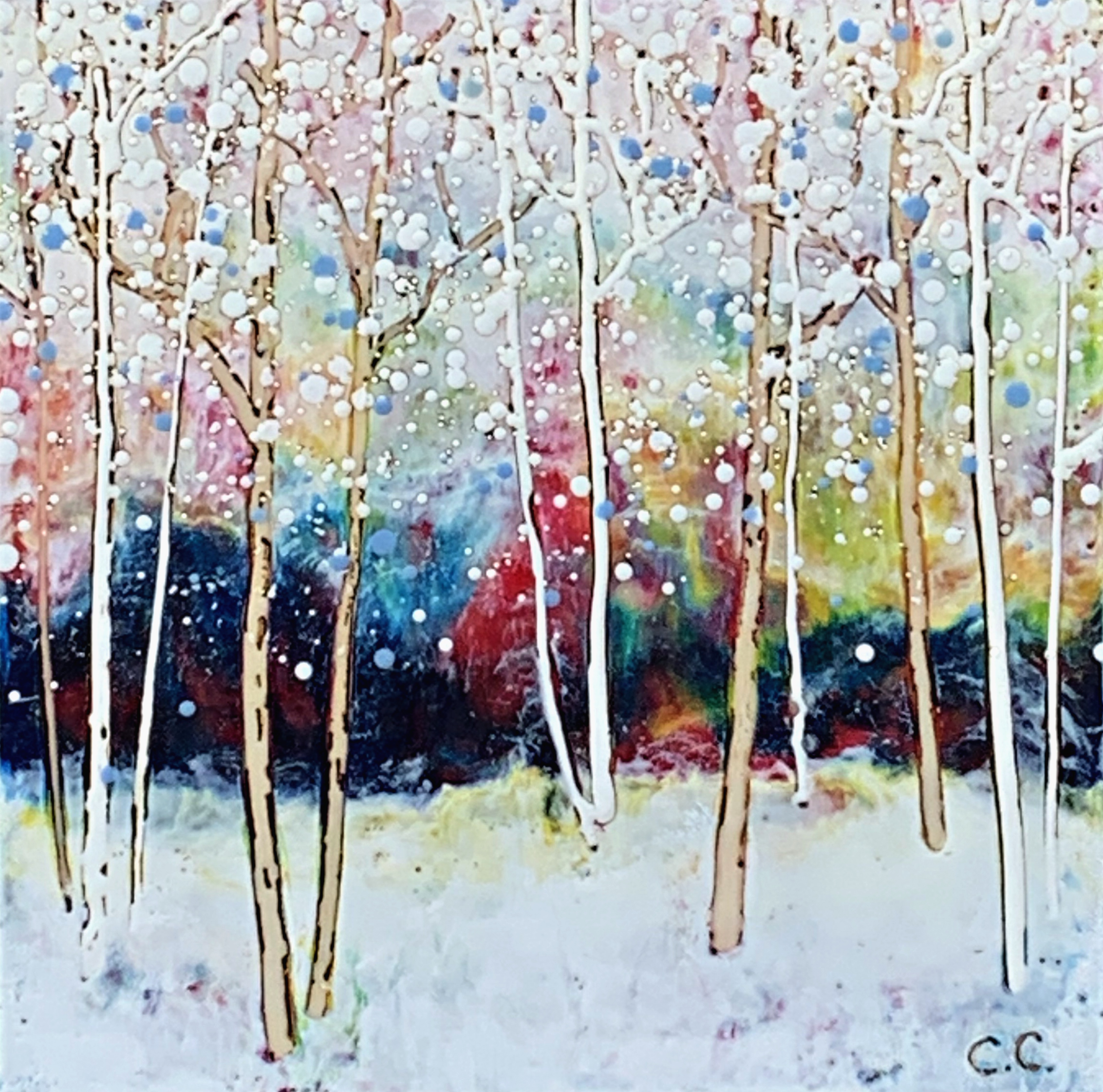 I'm by Your Side, encaustic painting by Catharine Clarke | Effusion Art Gallery + Cast Glass Studio, Invermere BC