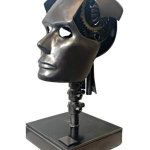 Imagine, steel head sculpture by Cory Fuhr | Effusion Art Gallery + Cast Glass Studio, Invermere BC
