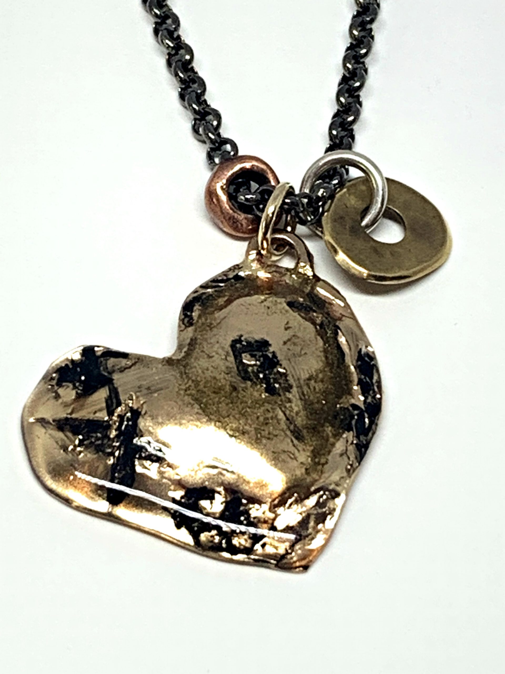 Modern Art Heart Necklace by Karyn Chopik | Effusion Art Gallery + Cast Glass Studio, Invermere BC