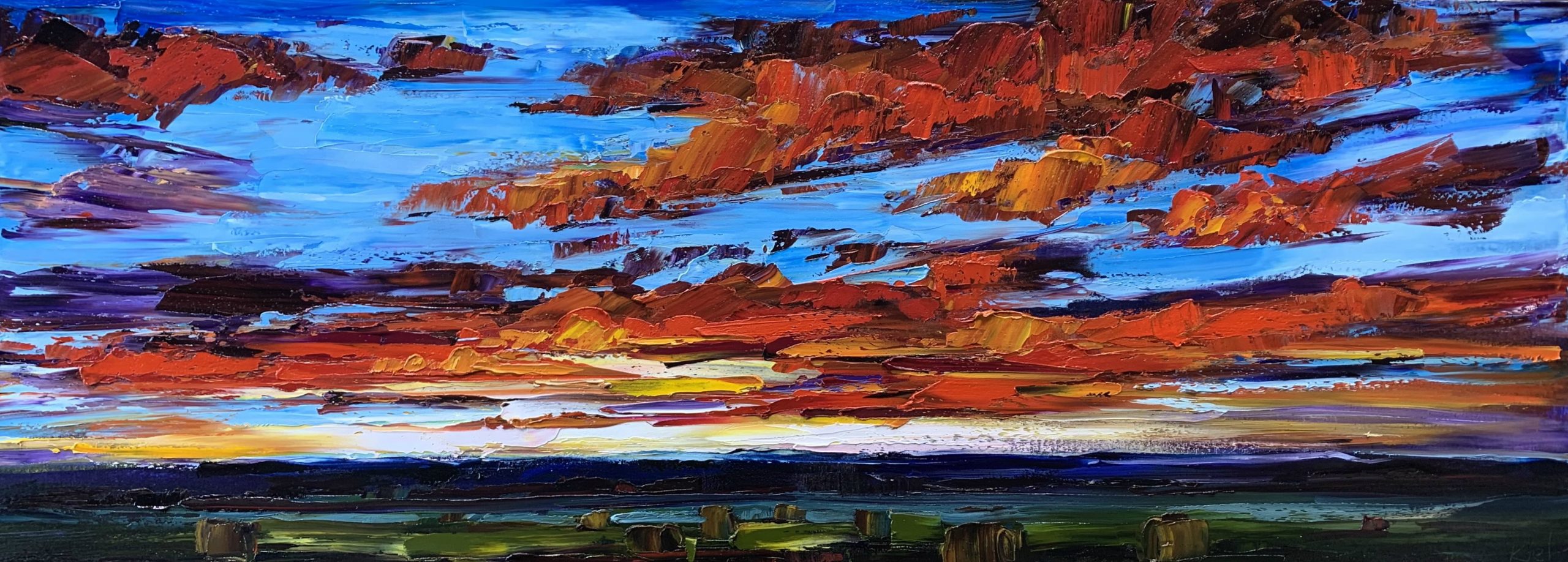 Chasing the Sun, landscape painting by Kimberly Kiel | Effusion Art Gallery + Cast Glass Studio, Invermere BC