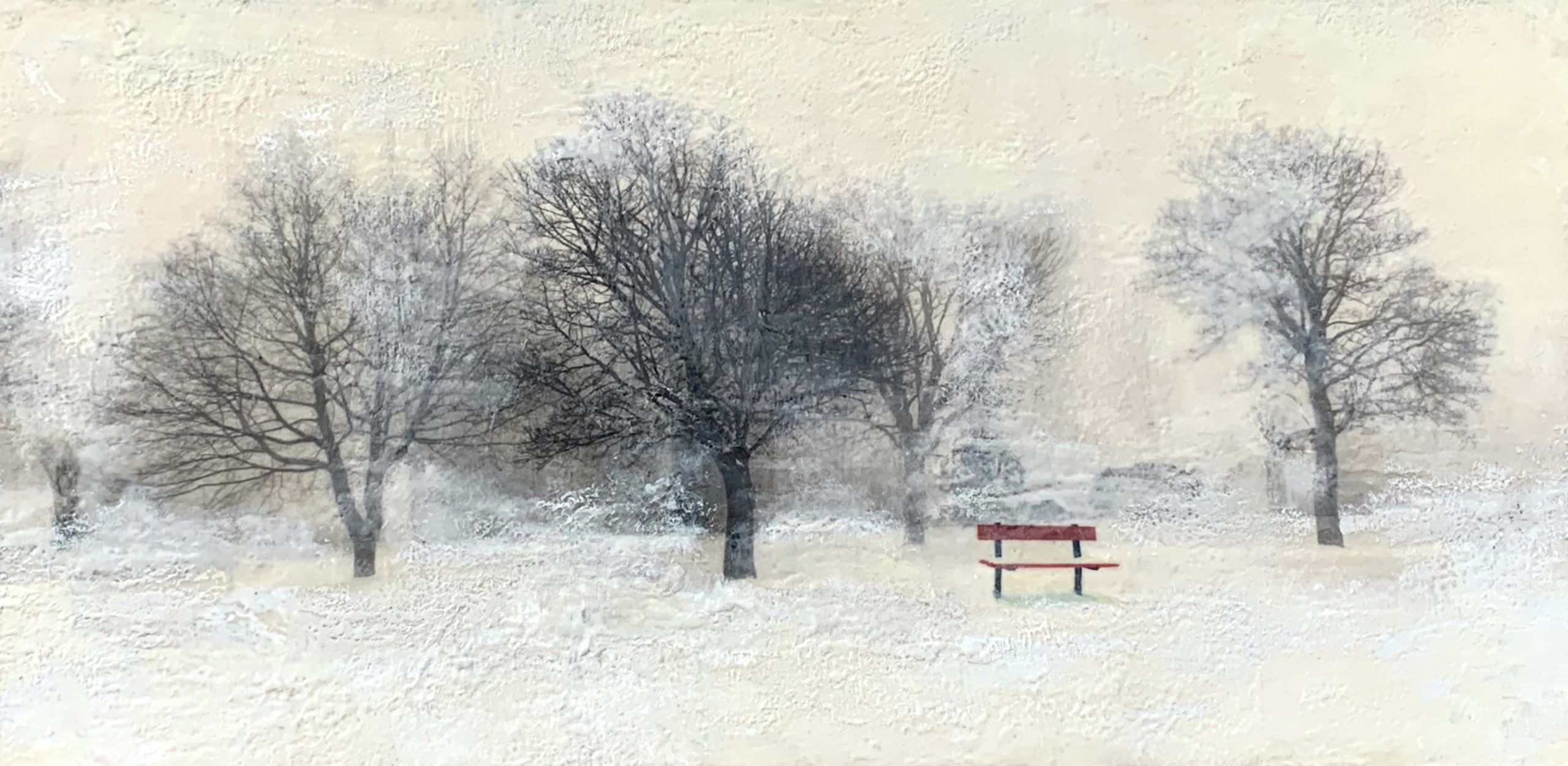 Sanctuary in the Park, encaustic landscape painting by Lee Anne LaForge | Effusion Art Gallery + Cast Glass Studio, Invermere BC