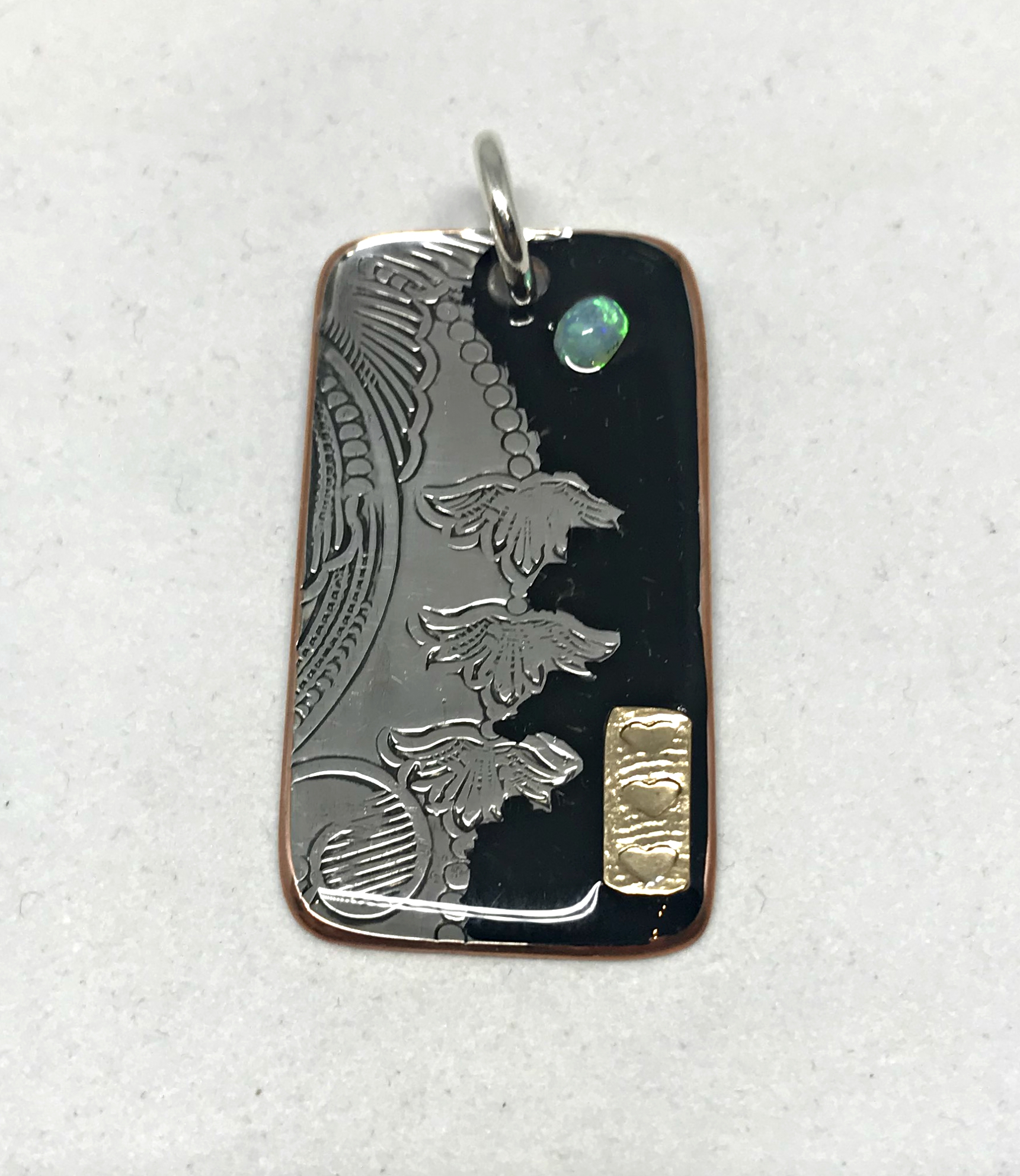 Life on a Silver Platter #3 pendant by Karyn Chopik | Effusion Art Gallery + Cast Glass Studio, Invermere BC