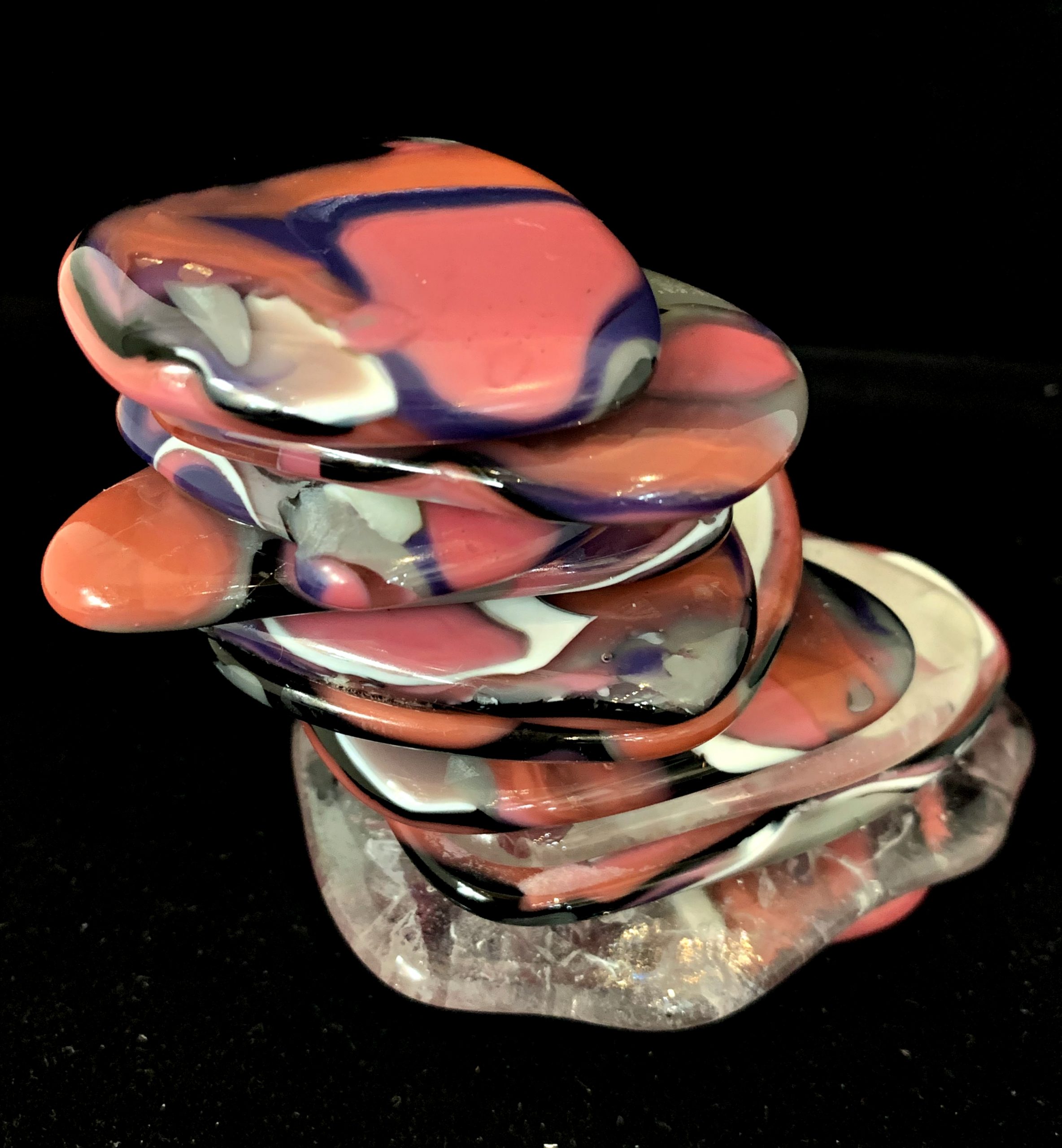 Rocky Mountain Cairn 79, cast glass sculpture by Heather Cuell | Effusion Art Gallery + Cast Glass Studio, Invermere BC