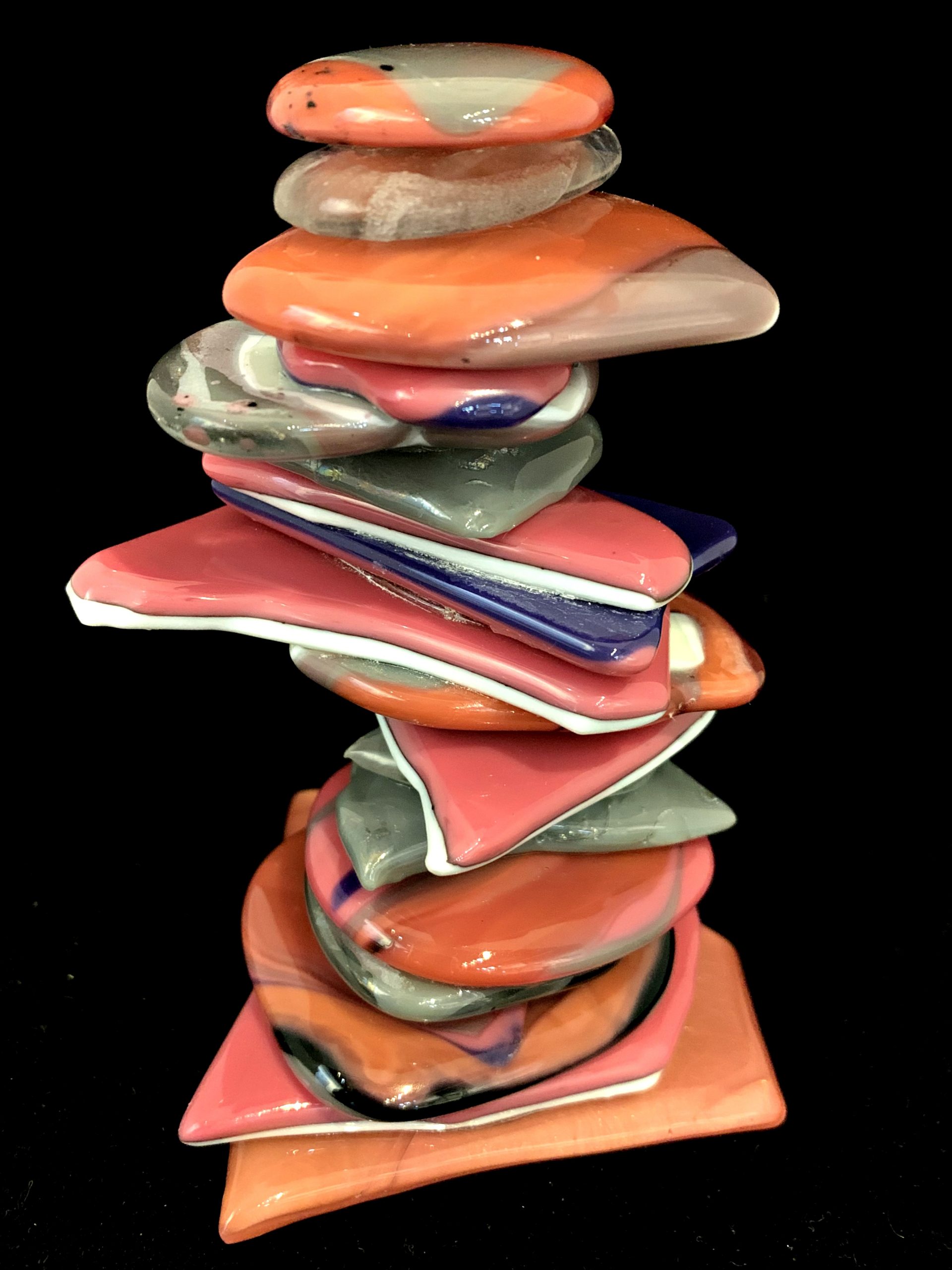 Rocky Mountain Cairn 81, cast glass sculpture by Heather Cuell | Effusion Art Gallery + Cast Glass Studio, Invermere BC