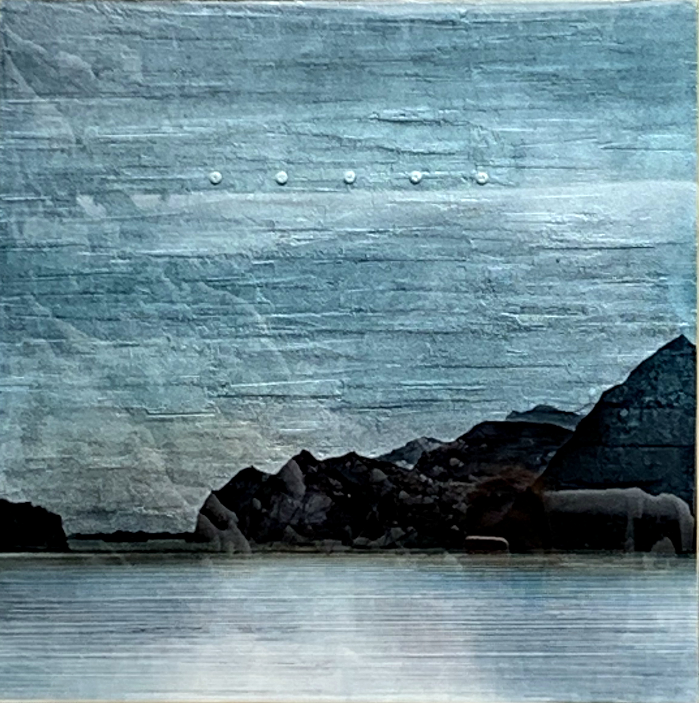 Blue on Blue, mixed media landscape painting by David Graff | Effusion Art Gallery + Cast Glass Studio, Invermere BC