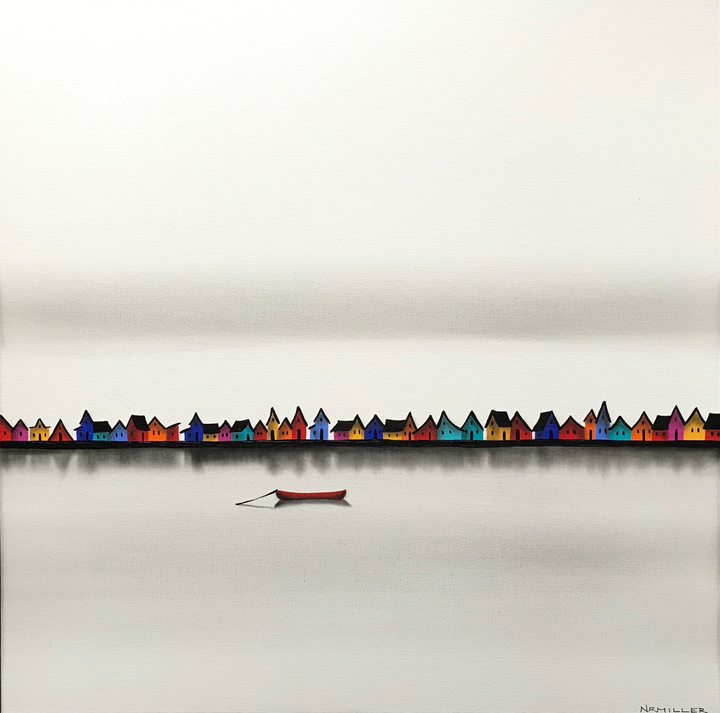 The Back of the Pack, mixed media landscape painting by Natasha Miller | Effusion Art Gallery + Cast Glass Studio, Invermere BC