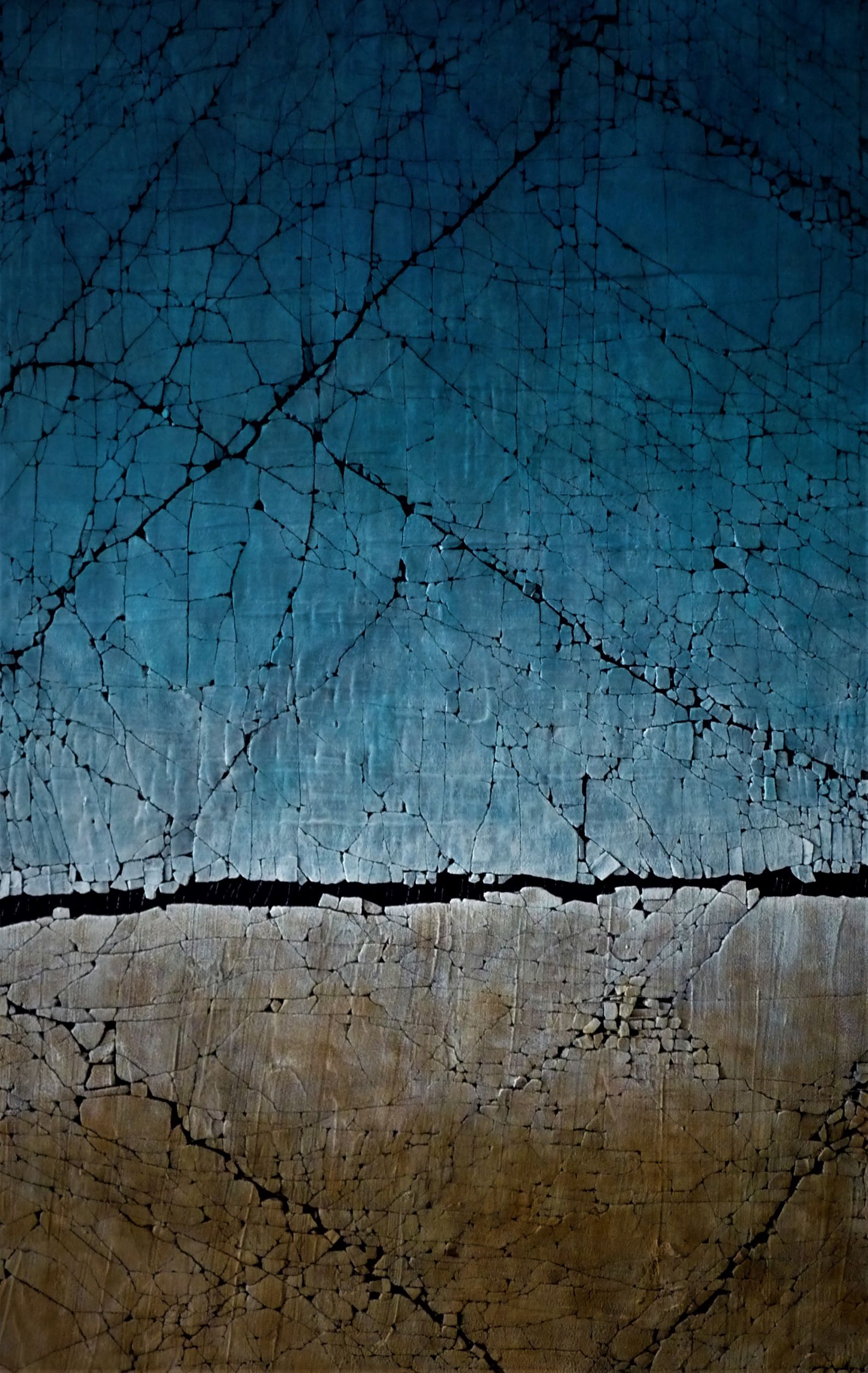 Contemplating Tranquility, mixed media abstract painting by Karen Bagayawa | Effusion Art Gallery + Cast Glass Studio, Invermere BC