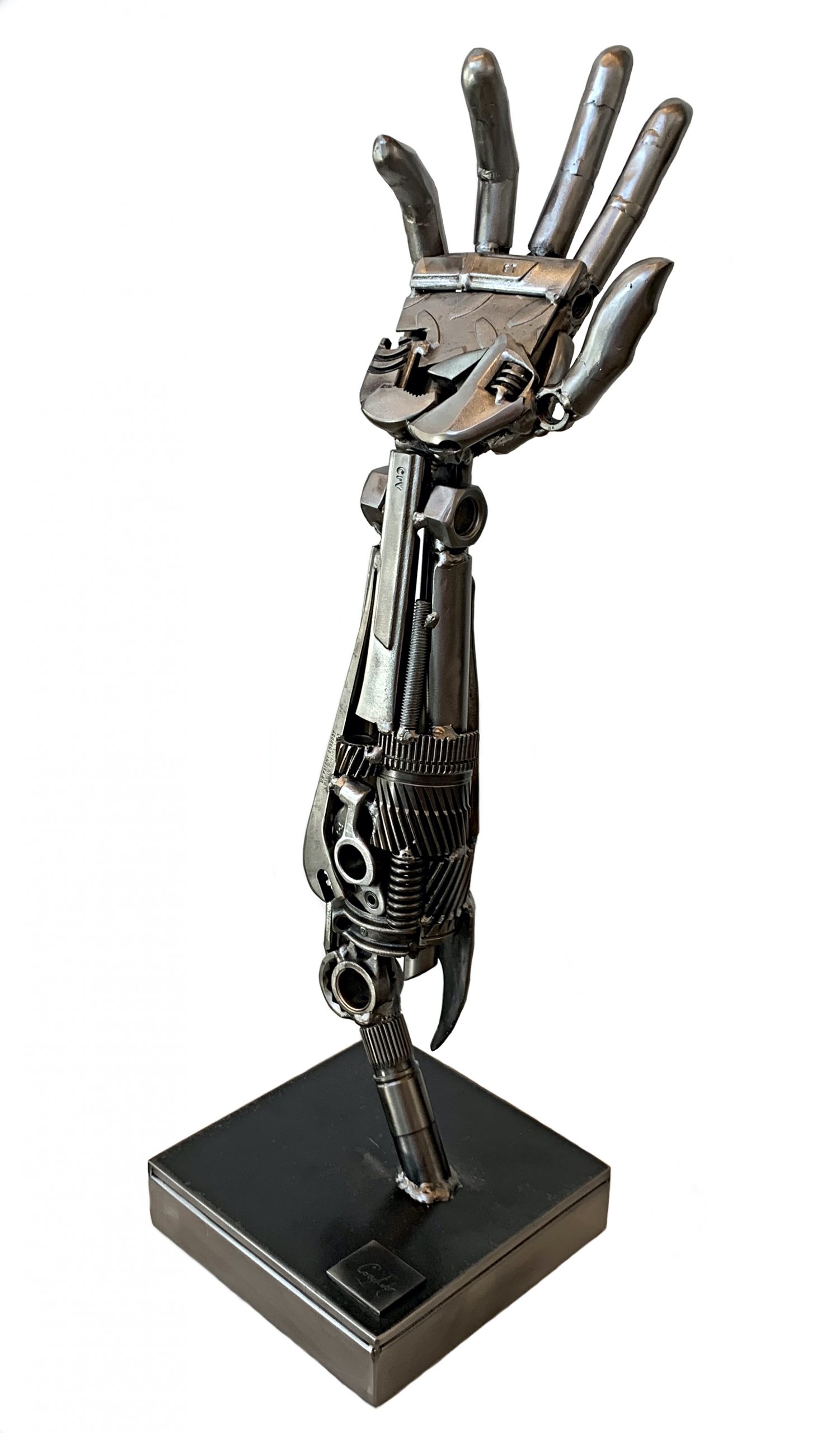 Thrive, steel arm sculpture by Cory Fuhr | Effusion Art Gallery + Cast Glass Studio, Invermere BC