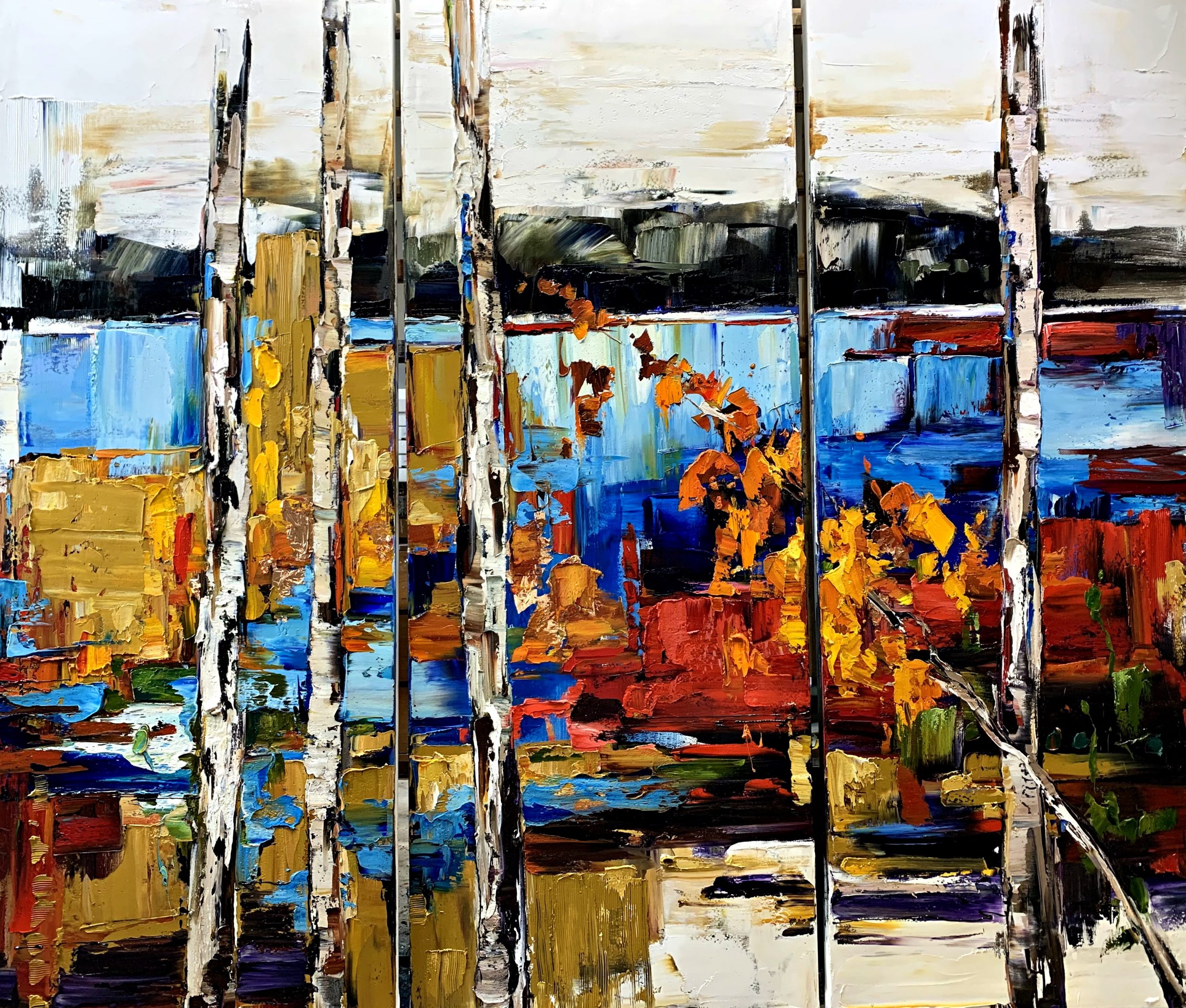 That Could Change Too, mixed media landscape painting by Kimberly Kiel | Effusion Art Gallery +  Cast Glass Studio, Invermere BC