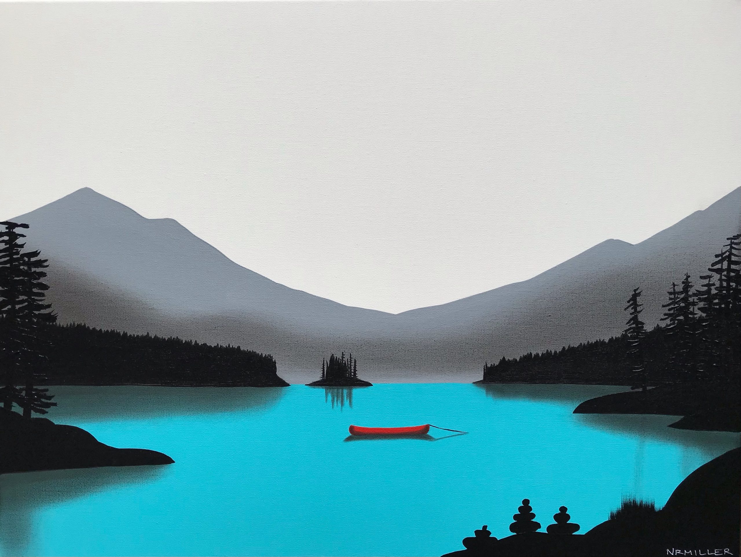 The Best Backdrop, mixed media landscape painting by Natasha Miller | Effusion Art Gallery + Cast Glass Studio, Invermere BC