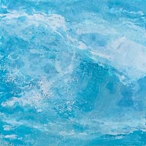 The Big Surf, encaustic ocean painting by Lee Anne LaForge | Effusion Art Gallery + Cast Glass Studio, Invermere BC