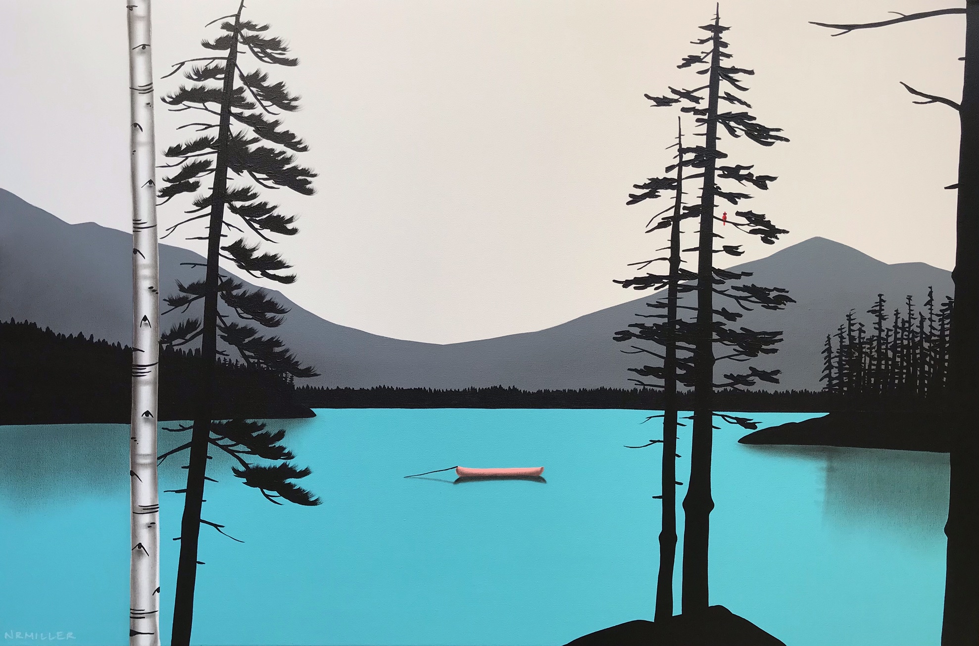 Mission Accomplished, mixed media landscape painting by Natasha Miller | Effusion Art Gallery + Cast Glass Studio, Invermere BC