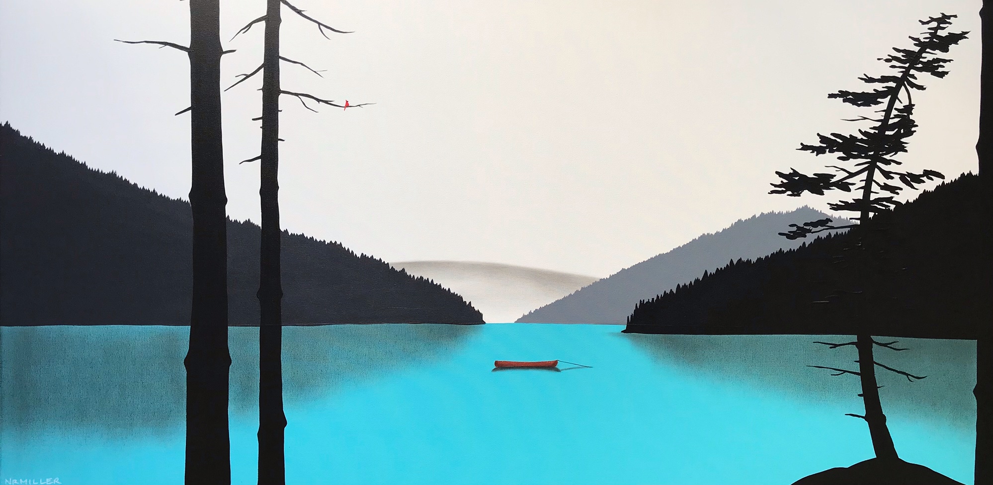 To Dream a Dream of You too, mixed media landscape painting by Natasha Miller | Effusion Art Gallery + Cast Glass Studio, Invermere BC