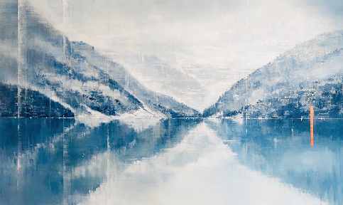 Moments We Share Together, acrylic landscape painting by Gina Sarro | Effusion Art Gallery + Cast Glass Studio, Invermere BC