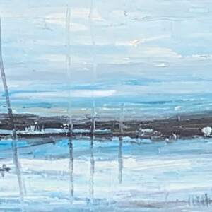 Quiet of Winter, acrylic landscape painting by Gina Sarro | Effusion Art Gallery + Cast Glass Studio, Invermere BC
