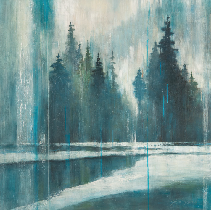 Shared Memories, acrylic landscape painting by Gina Sarro | Effusion Art Gallery + Cast Glass Studio, Invermere BC