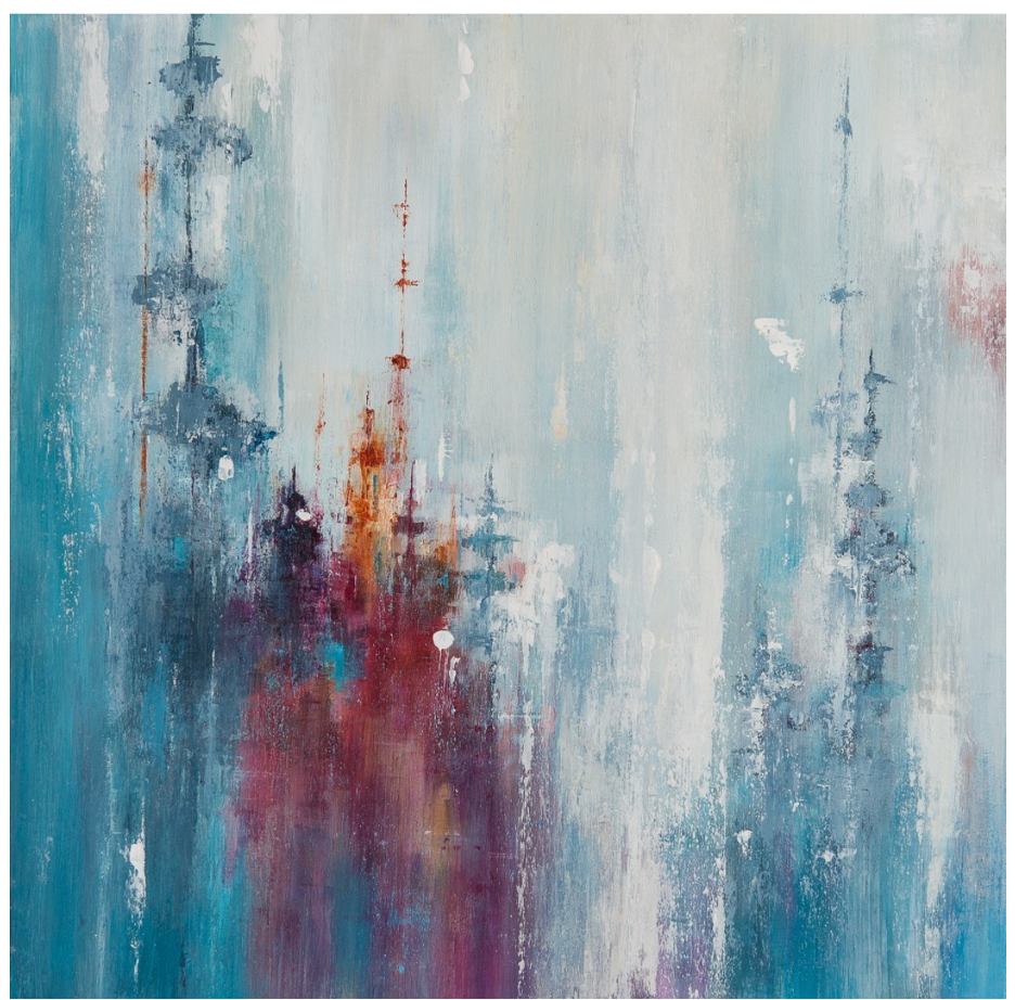 Stillness, acrylic landscape painting by Gina Sarro | Effusion Art Gallery + Cast Glass Studio, Invermere BC