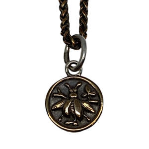 Handmade bronze and sterling silver bee pendant by Karyn Chopik | Effusion Art Gallery + Cast Glass Studio, Invermere BC