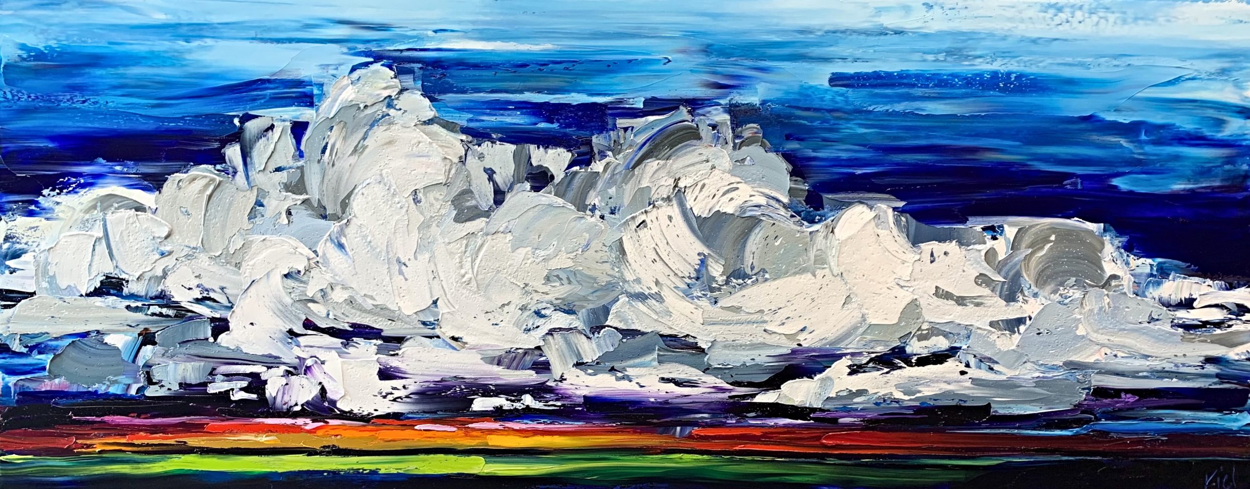A Change in Weather Might do you Good, landscape painting by Kimberly Kiel | Effusion Art Gallery + Cast Glass Studio, Invermere BC
