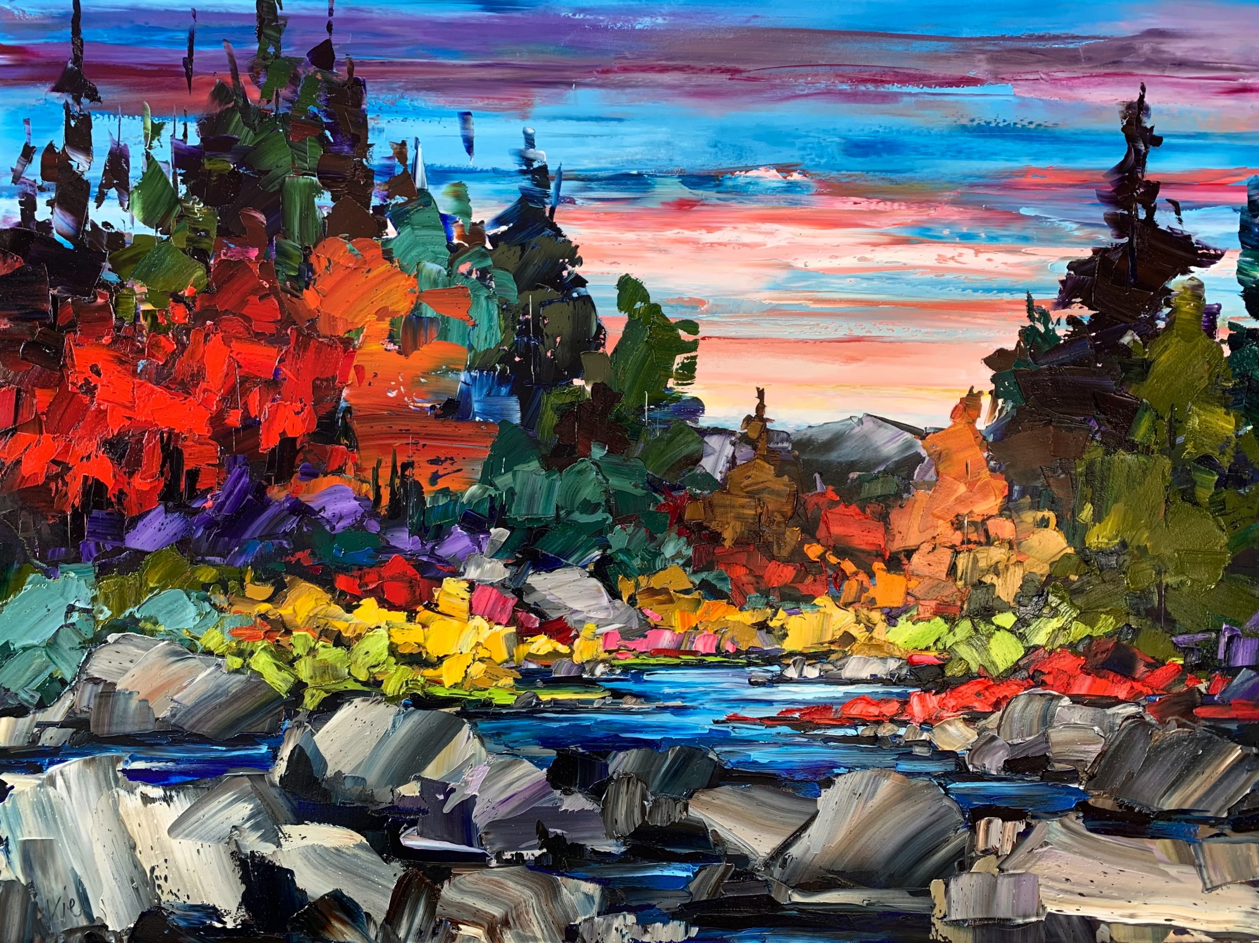 Another Time, Another Place, landscape painting by Kimberly Kiel | Effusion Art Gallery + Cast Glass Studio, Invermere BC