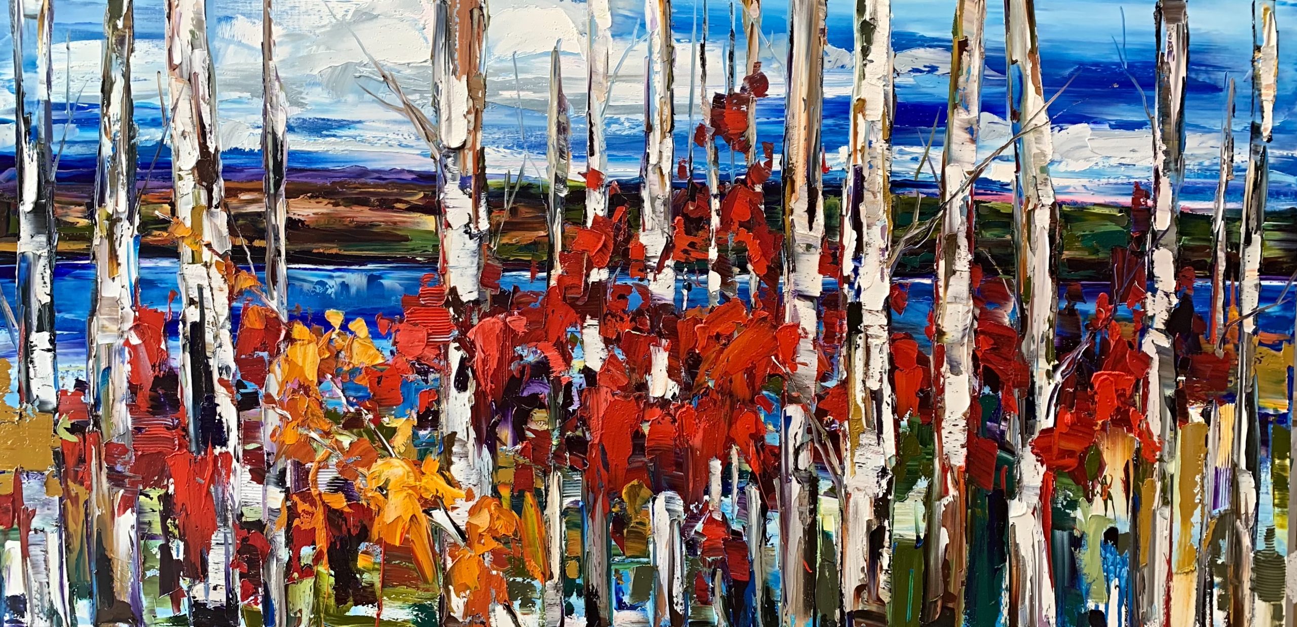 It Can Happen Anytime, landscape painting by Kimberly Kiel | Effusion Art Gallery + Cast Glass Studio, Invermere BC