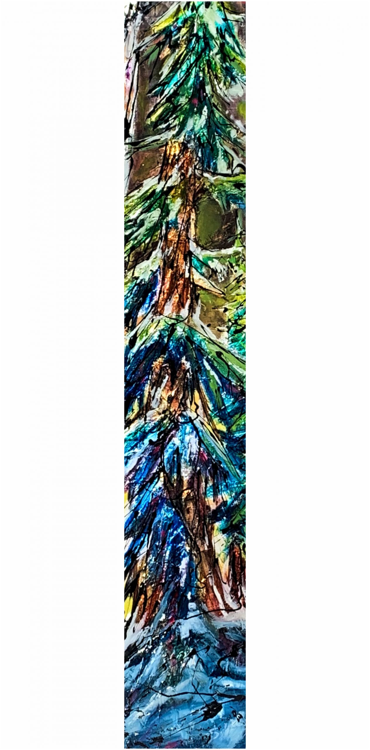 Striving for Unity, mixed media tree painting by David Zimmerman | Effusion Art Gallery + Cast Glass Studio, Invermere BC