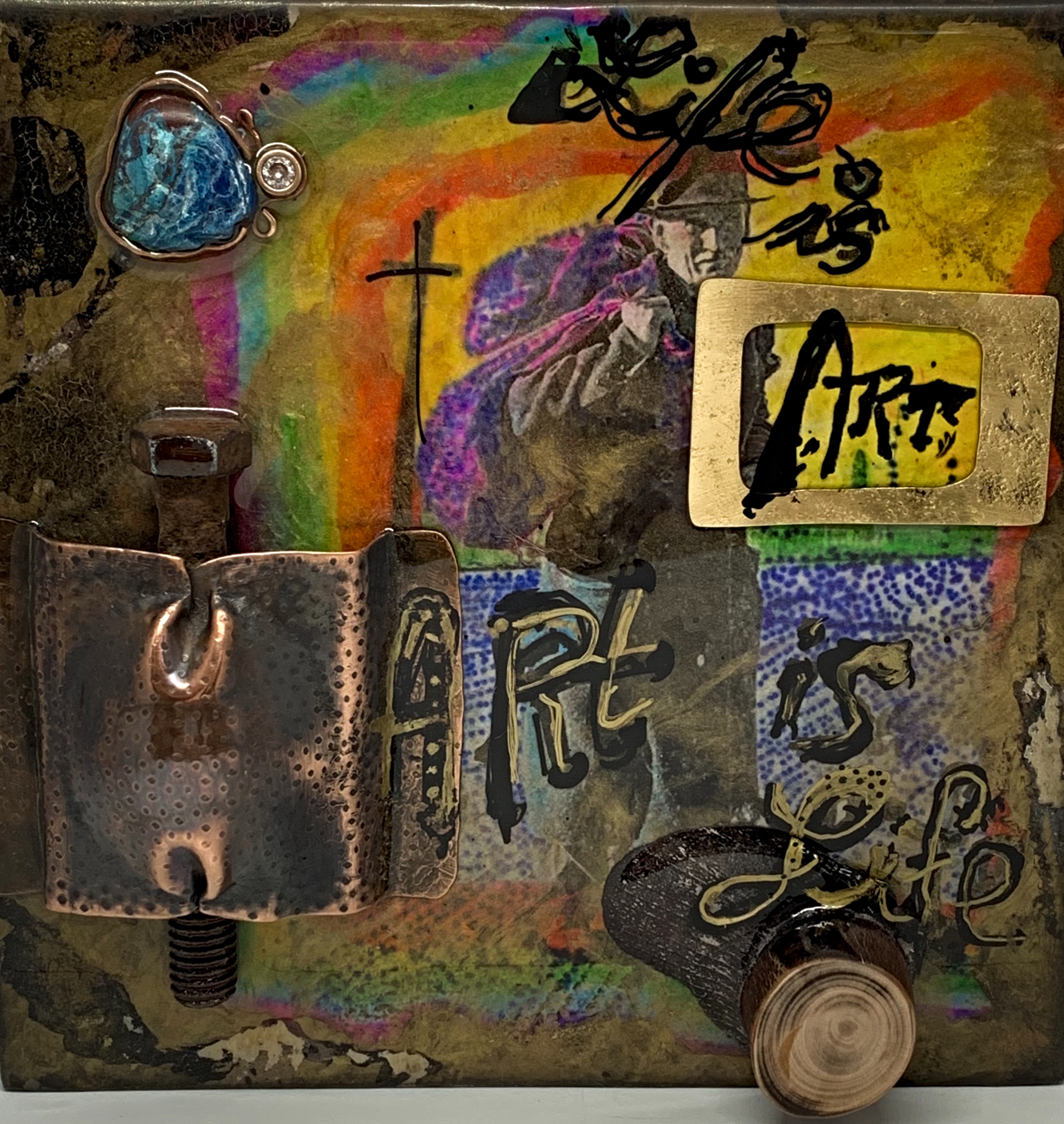 Life is Art, Art is Life, mixed media painting by Karyn Chopik | Effusion Art Gallery + Cast Glass Studio, Invermere BC