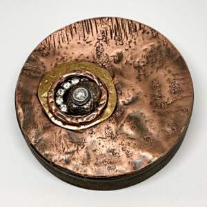 Pebbles, mixed media painting by Karyn Chopik | Effusion Art Gallery + Cast Glass Studio, Invermere BC